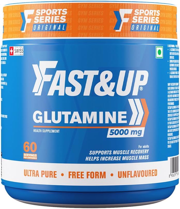پودر ال-گلوتامین FAST&UP، 300 گرم، بدون طعم