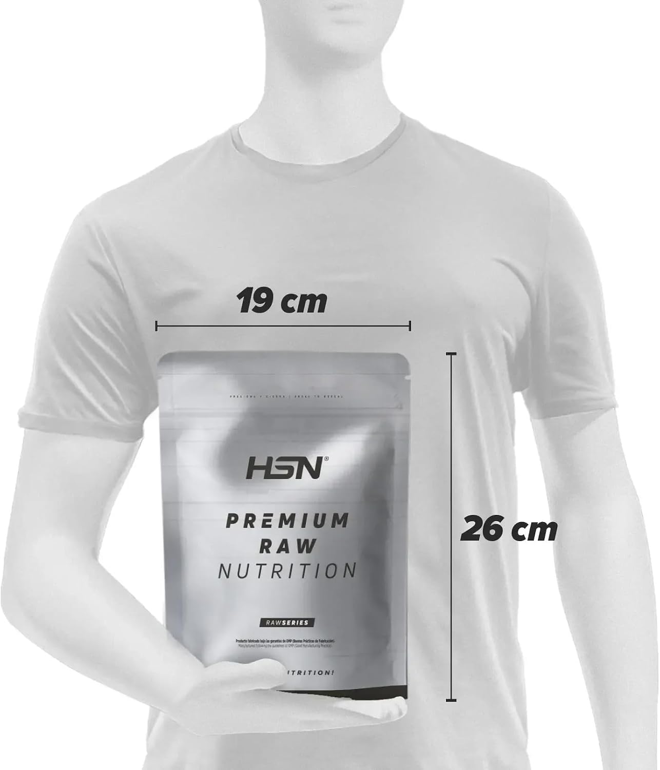 پودر ال-گلوتامین HSN، 500 گرم، 100 وعده، بدون طعم