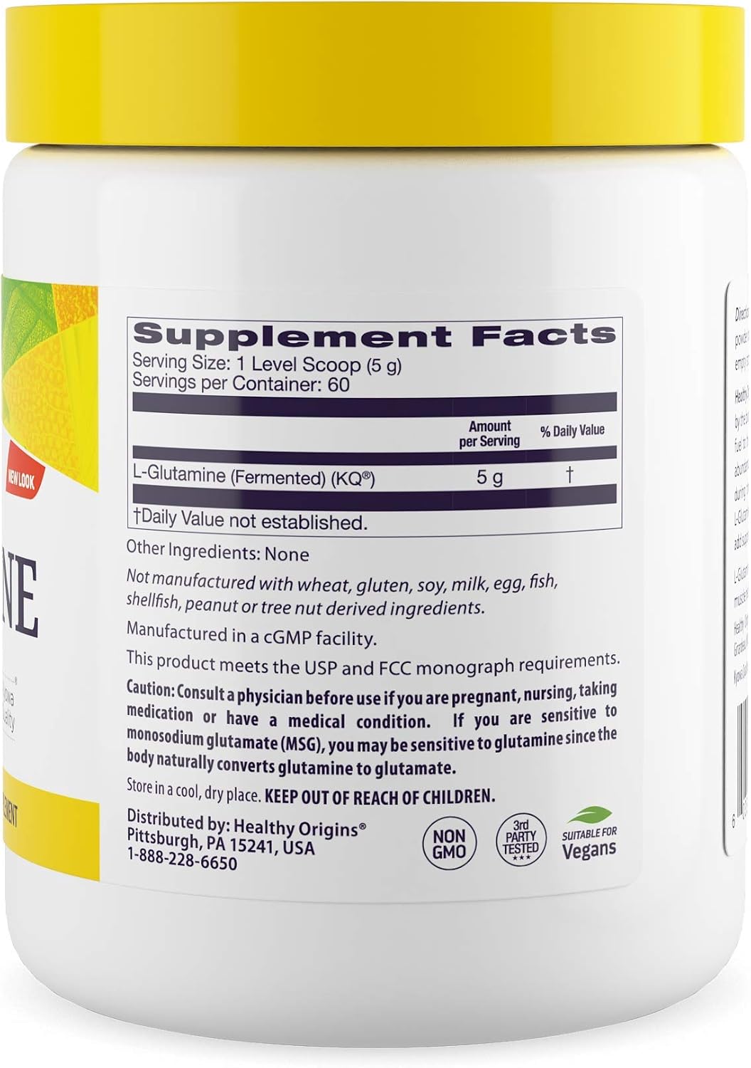 پودر ال-گلوتامین Healthy Origins، 300 گرم