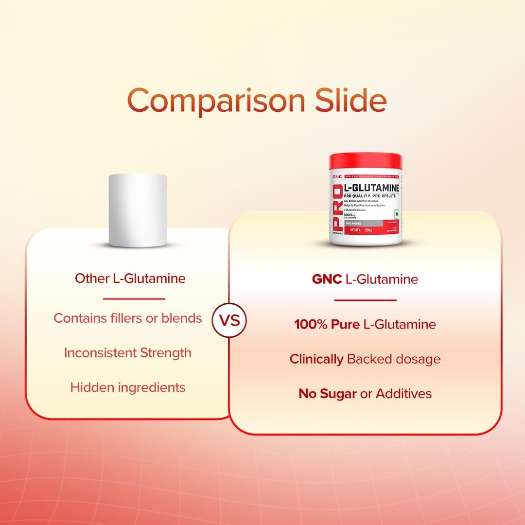 پودر ال-گلوتامین GNC مدل Glutamine 5000، 5000 میلی‌گرم