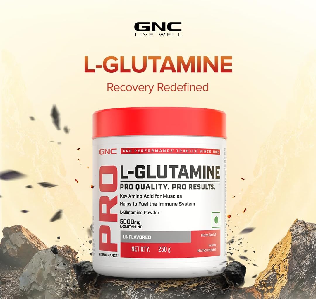 پودر ال-گلوتامین GNC مدل Glutamine 5000، 5000 میلی‌گرم