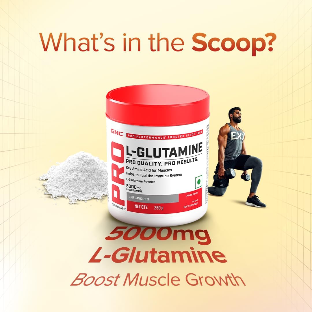 پودر ال-گلوتامین GNC مدل Glutamine 5000، 5000 میلی‌گرم