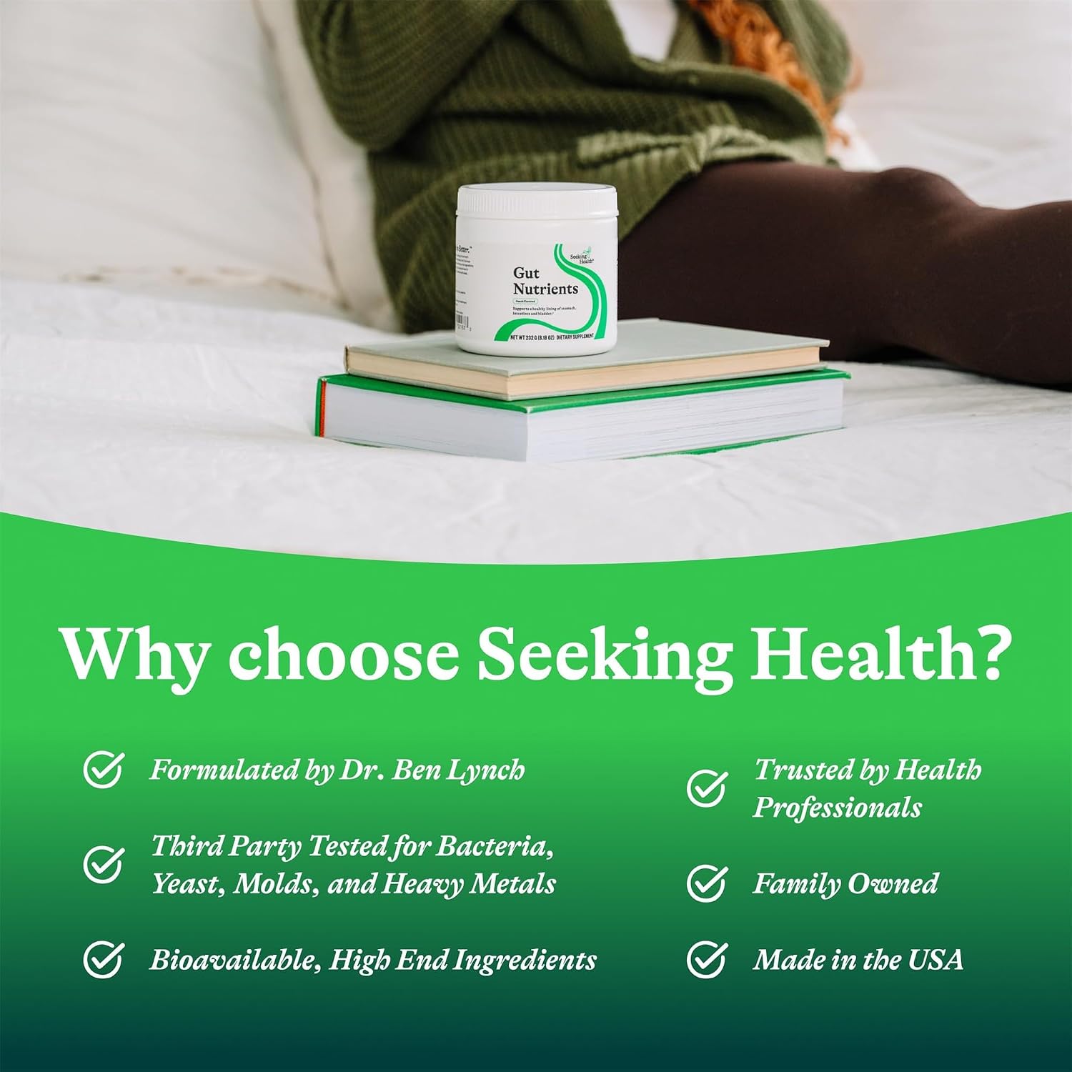 پودر مکمل سلامت گوارش Seeking Health مدل Gut Nutrients، 30 وعده
