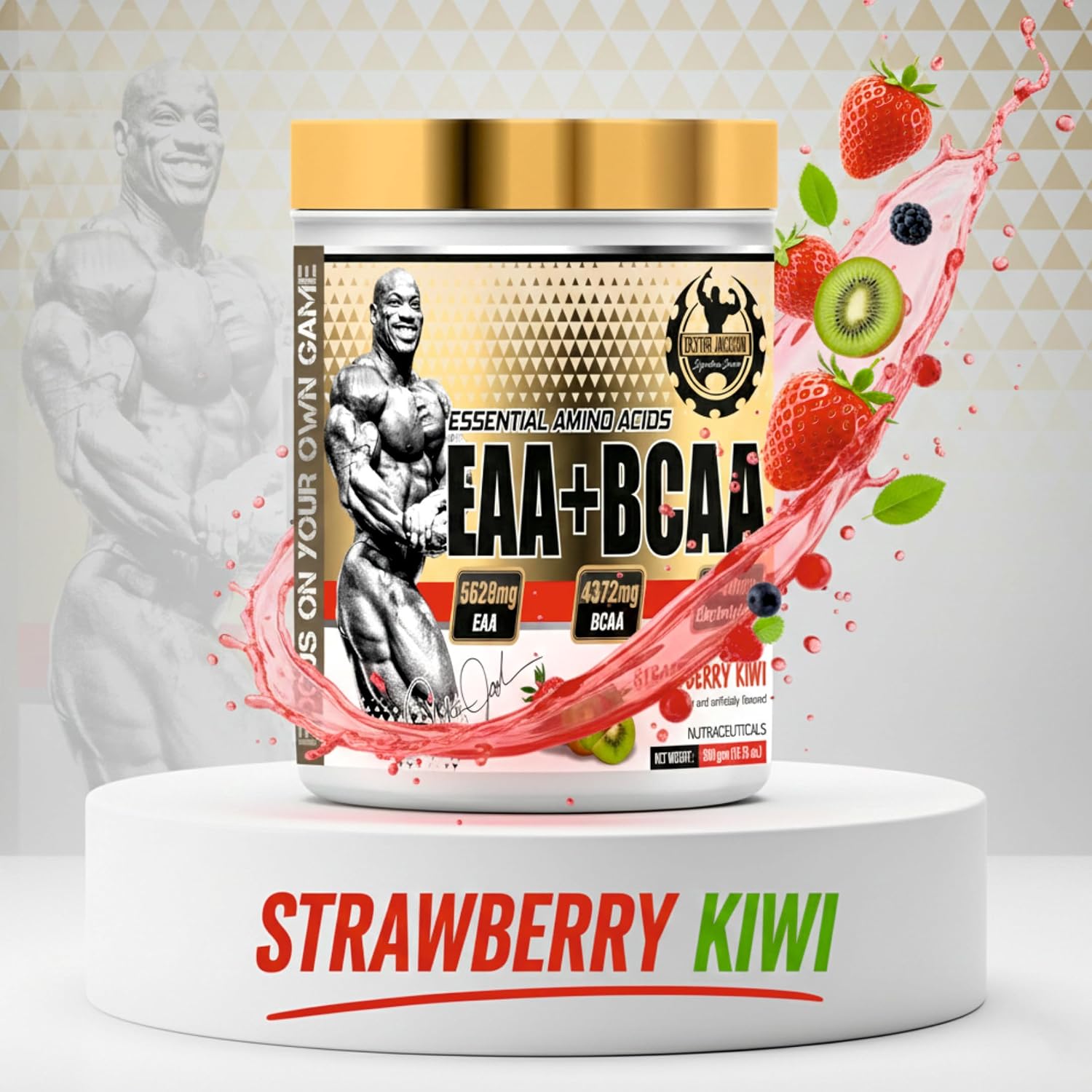 پودر مکمل آمینو اسید DEXTER JACKSON مدل Gold Signature Series EAA+BCAA، 390 گرم، 30 وعده، طعم تمشک آبی