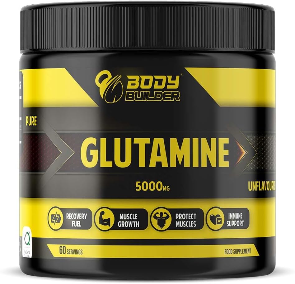 پودر ال-گلوتامین Body Builder مدل Glutamine 5000، 5000 میلی‌گرم، بدون طعم