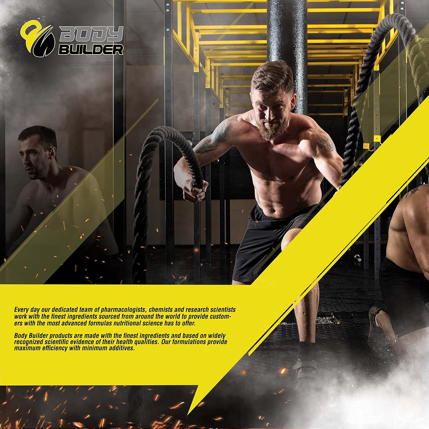 پودر ال-گلوتامین Body Builder مدل Glutamine 5000، 5000 میلی‌گرم، بدون طعم