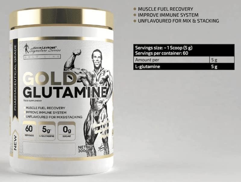 پودر ال-گلوتامین KEVIN LEVRONE مدل Gold Glutamine، 5 گرم، 60 وعده