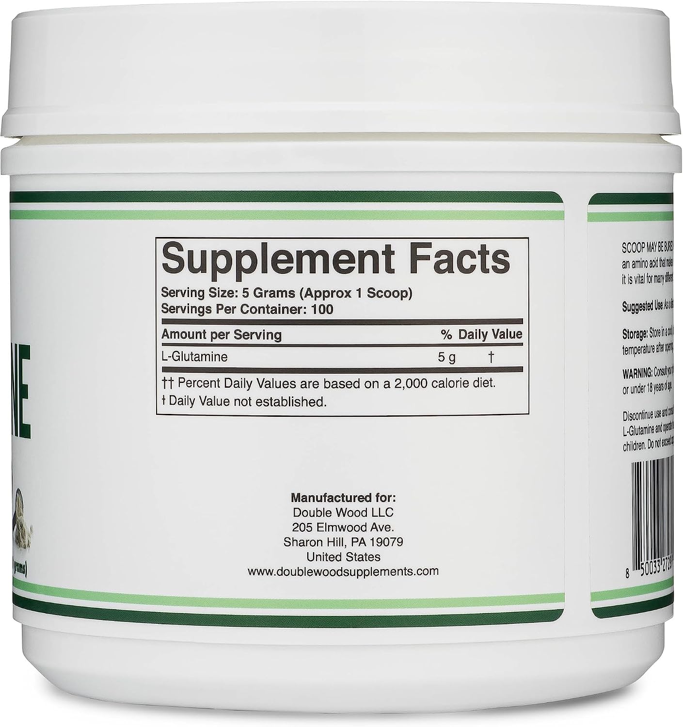پودر مکمل سلامت گوارش Double Wood Supplements، 1.1 پوند، 100 وعده، بدون طعم