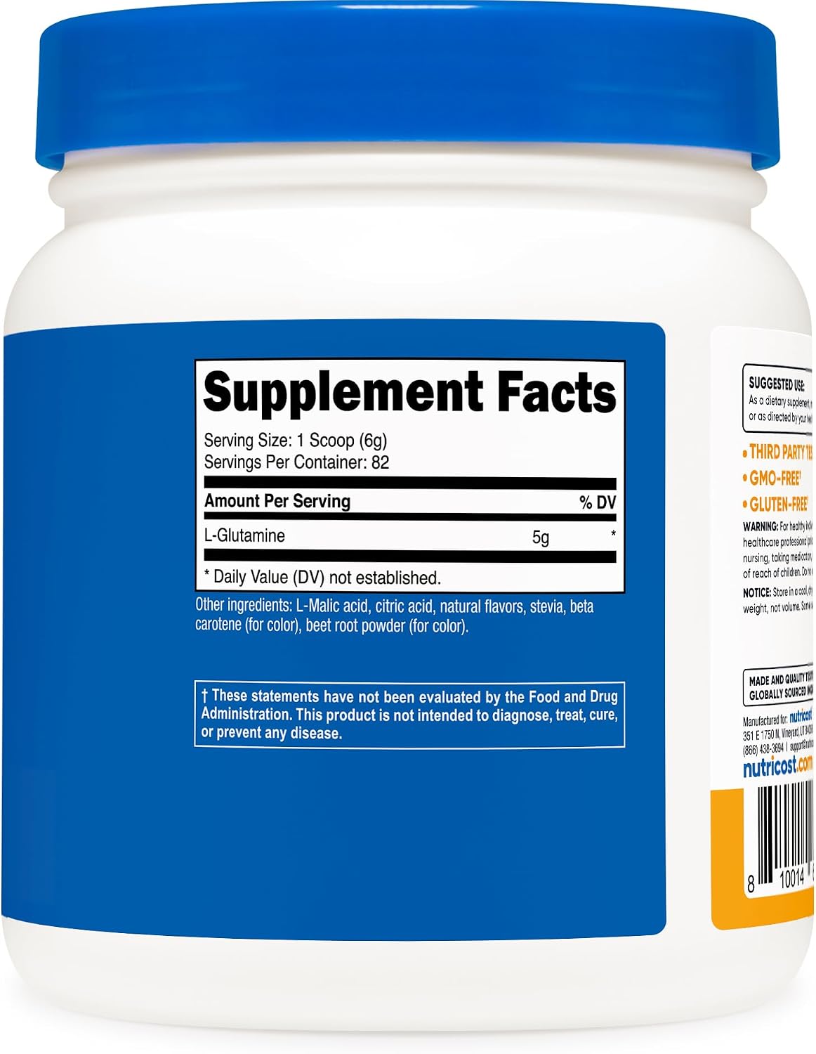 پودر مکمل سلامت گوارش Nutricost، 500 گرم، طعم هلو و انبه