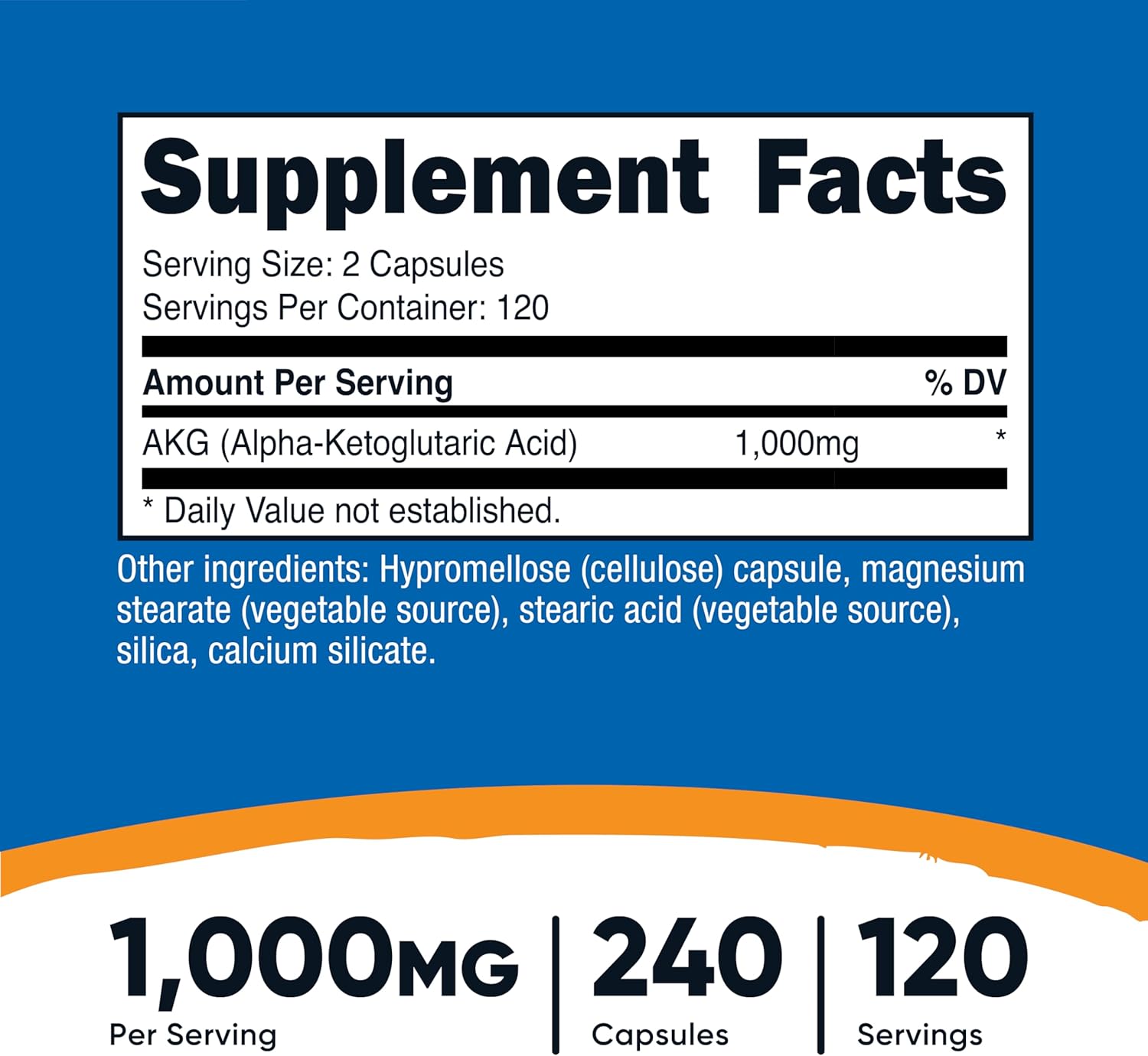 کپسول ال-گلوتامین Nutricost، 1000 میلی‌گرم، 240 کپسول