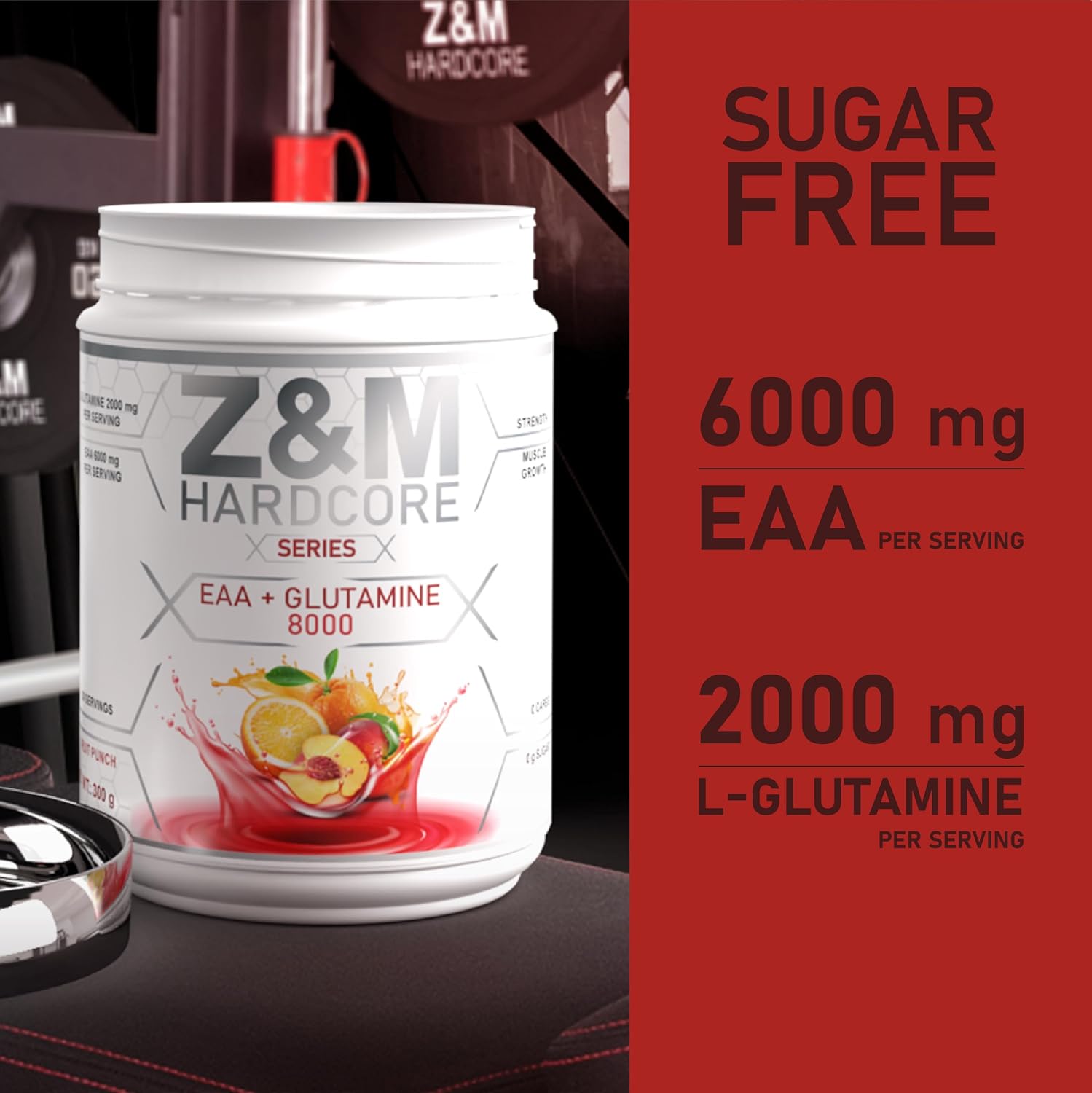 پودر آمینو اسید و گلوتامین Z&M HARDCORE، طعم فروت پانچ