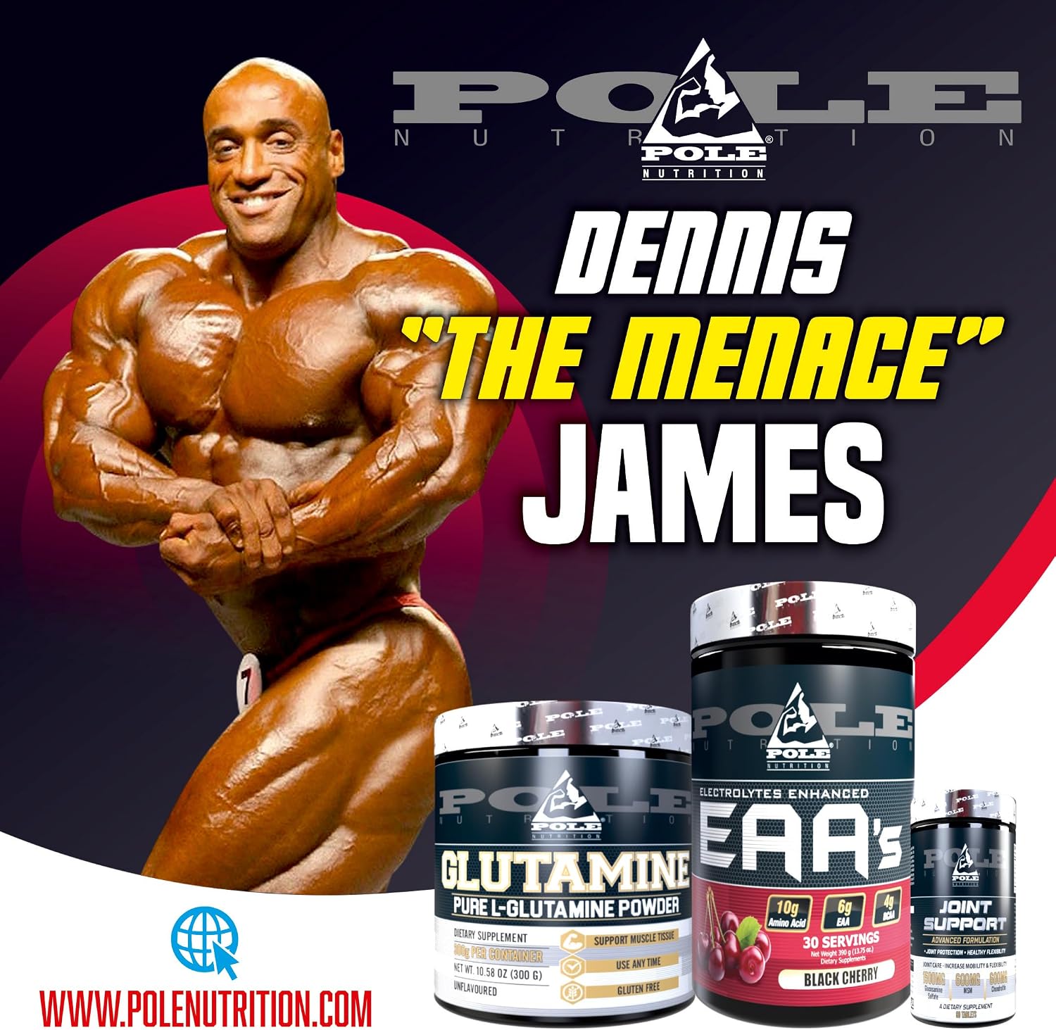 پودر ال-گلوتامین Pole Nutrition، 300 گرم، 60 وعده