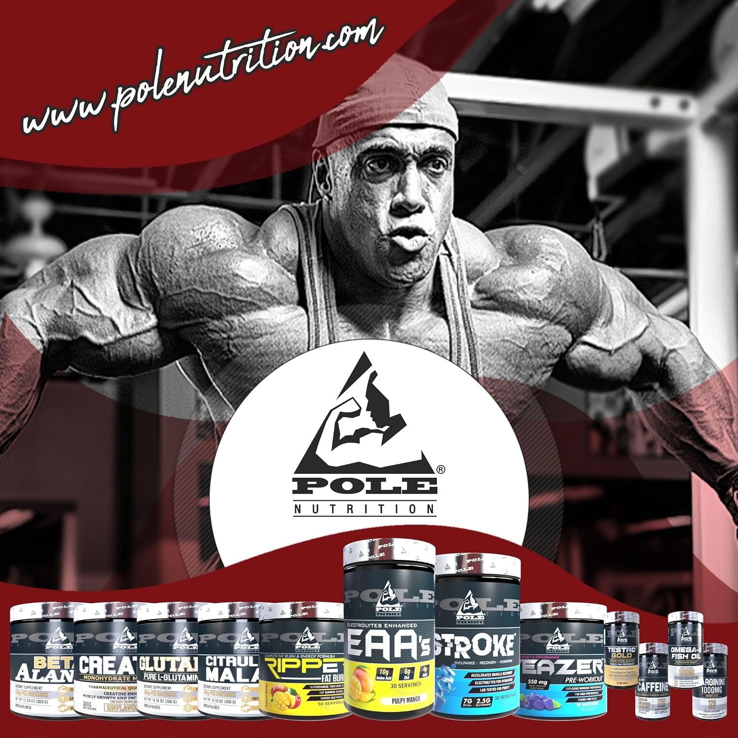 پودر ال-گلوتامین Pole Nutrition، 300 گرم، 60 وعده