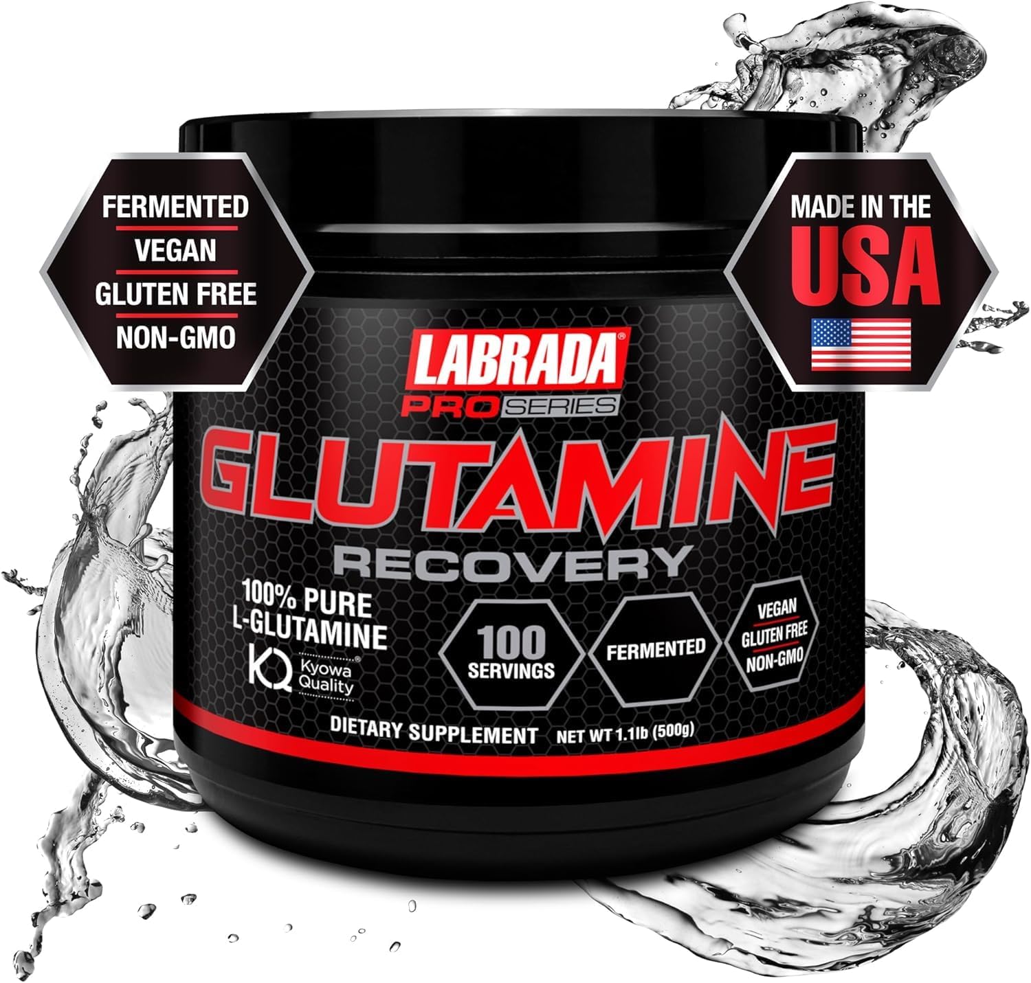 پودر ال-گلوتامین Labrada، 500 گرم، 100 وعده