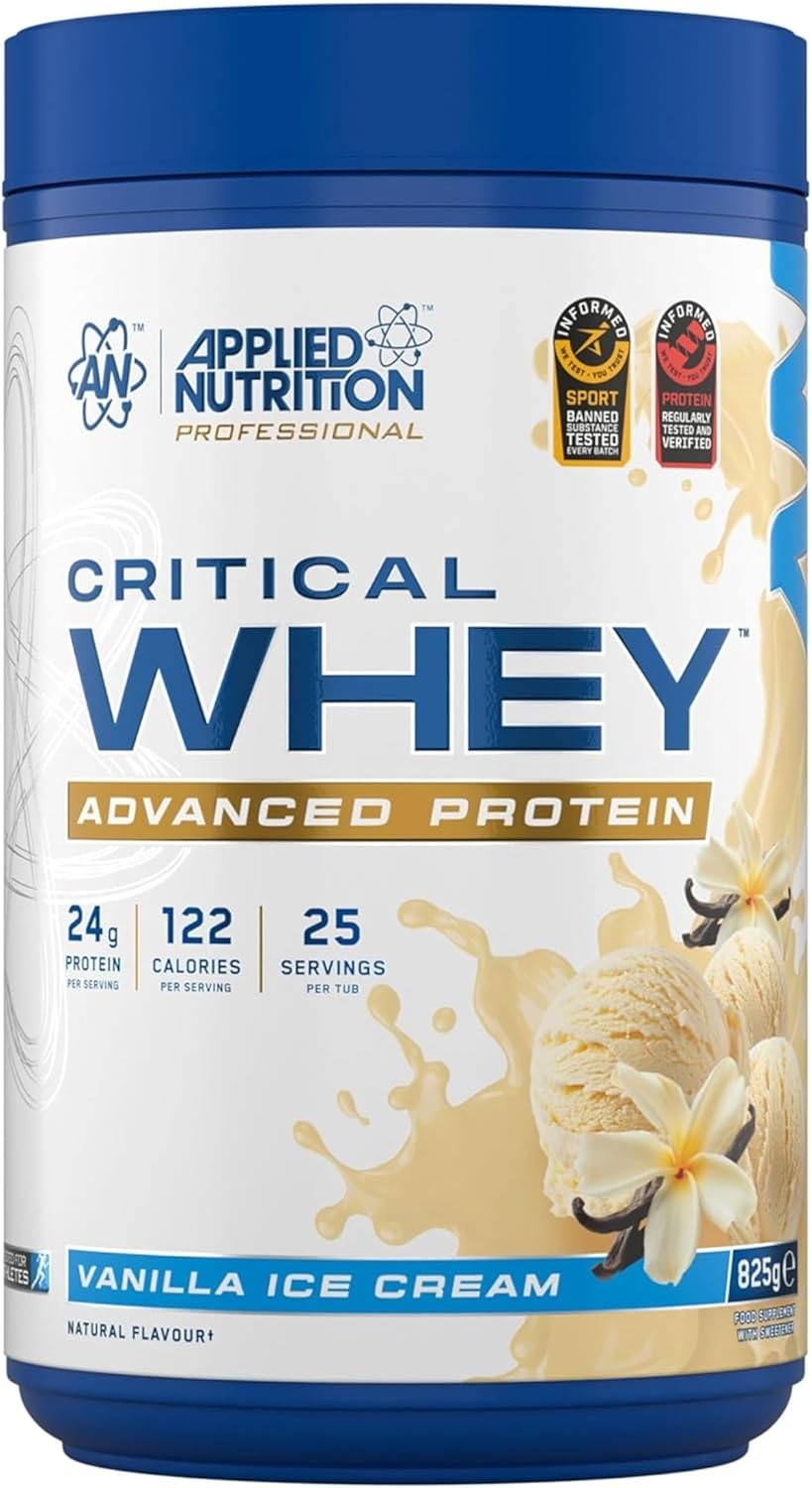 پودر پروتئین وی Applied Nutrition مدل Critical Whey، 825 گرم، 25 وعده، طعم وانیل