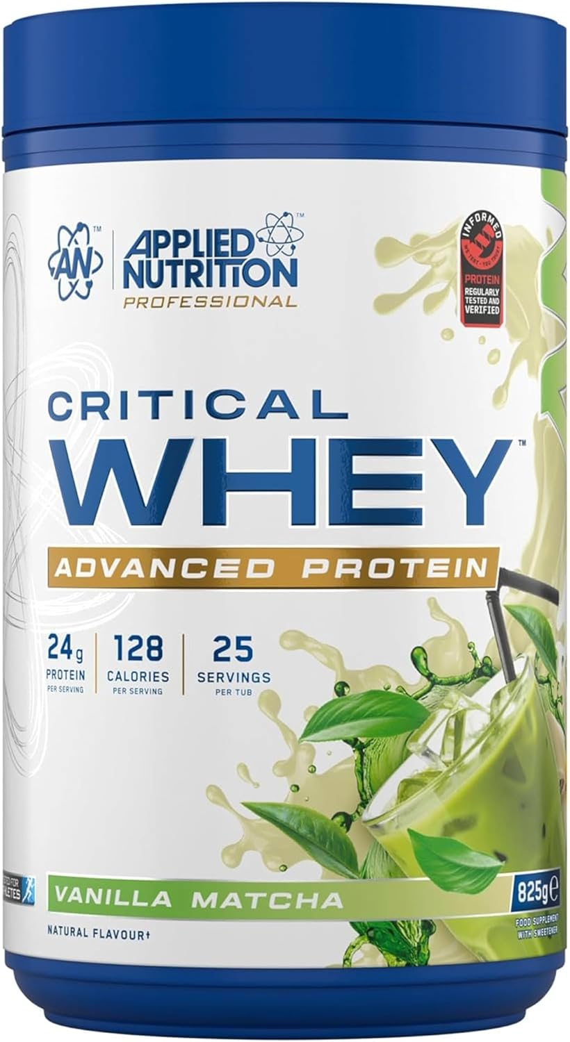پودر پروتئین وی Applied Nutrition مدل Critical Whey، 825 گرم، 25 وعده، طعم وانیل ماچا