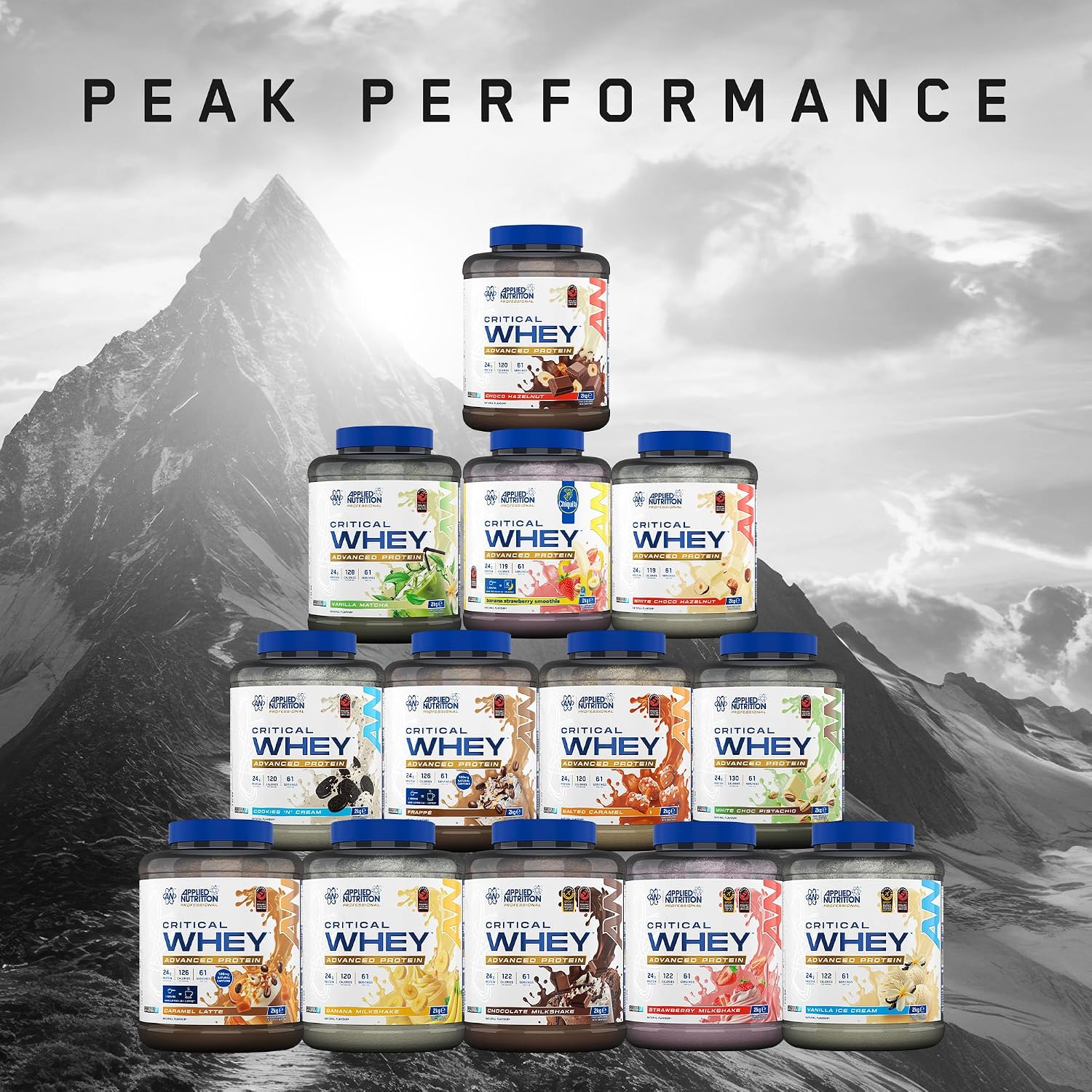 پودر پروتئین وی Applied Nutrition مدل Critical Whey، 2 کیلوگرم، 61 وعده، طعم وانیل ماچا
