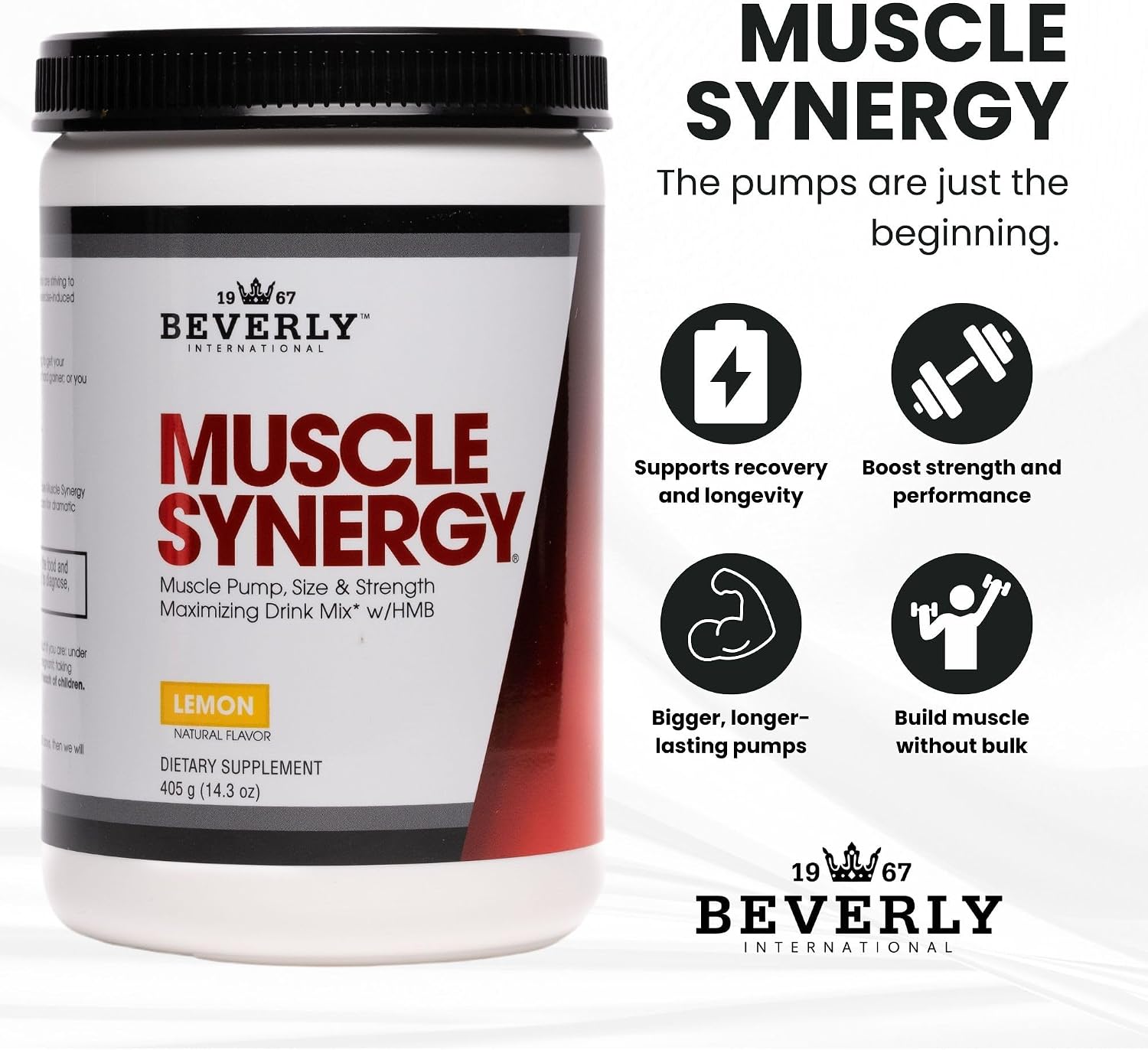 پودر کراتین و HMB Beverly International مدل Muscle Synergy، 403 گرم