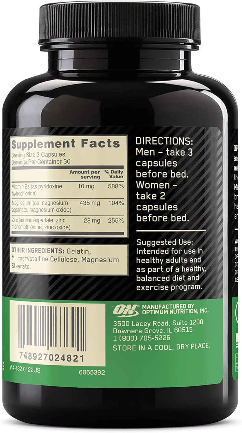 مکمل ZMA زینک و منیزیم Optimum Nutrition، 90 کپسول