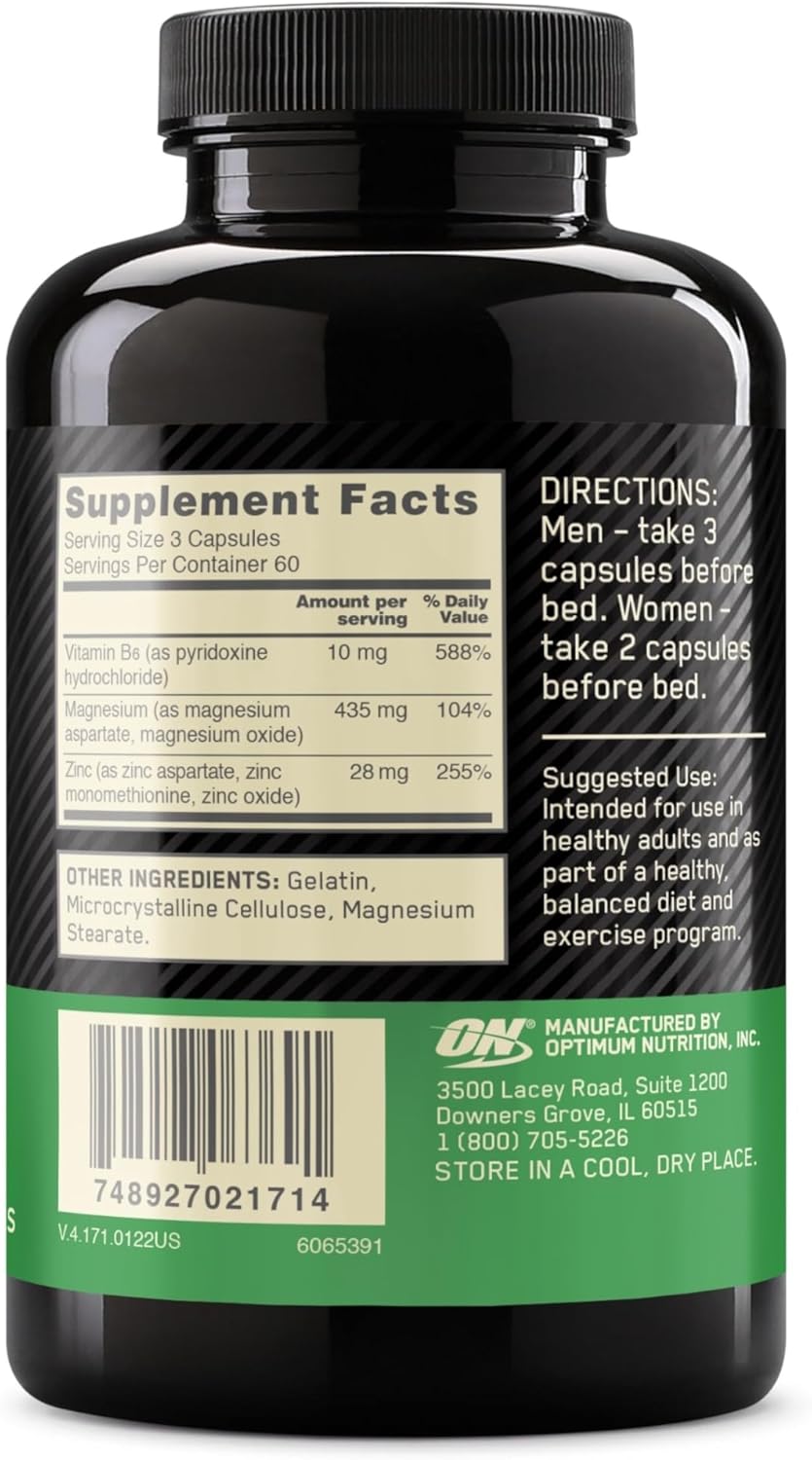 مکمل ZMA زینک و منیزیم Optimum Nutrition، 180 کپسول