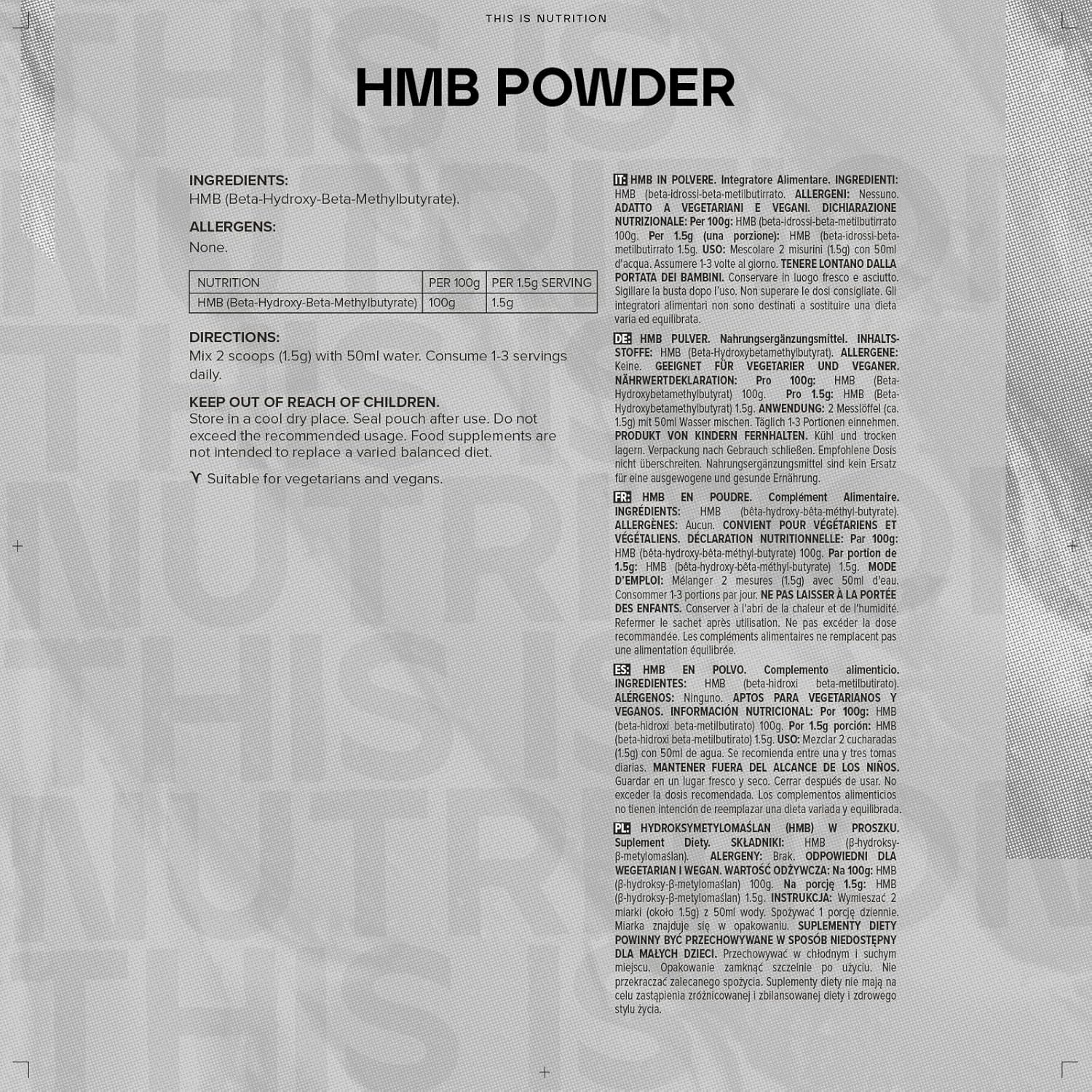 پودر HMB Bulk، 500 گرم