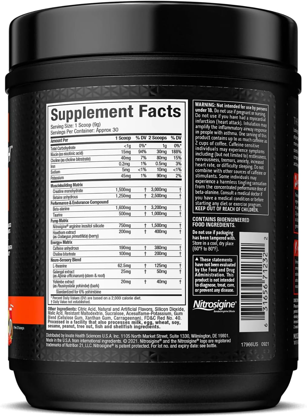 پودر پری‌ورک‌اوت MuscleTech مدل Vapor X5، 272 گرم، 30 وعده، طعم میامی اسپرینگ بریک