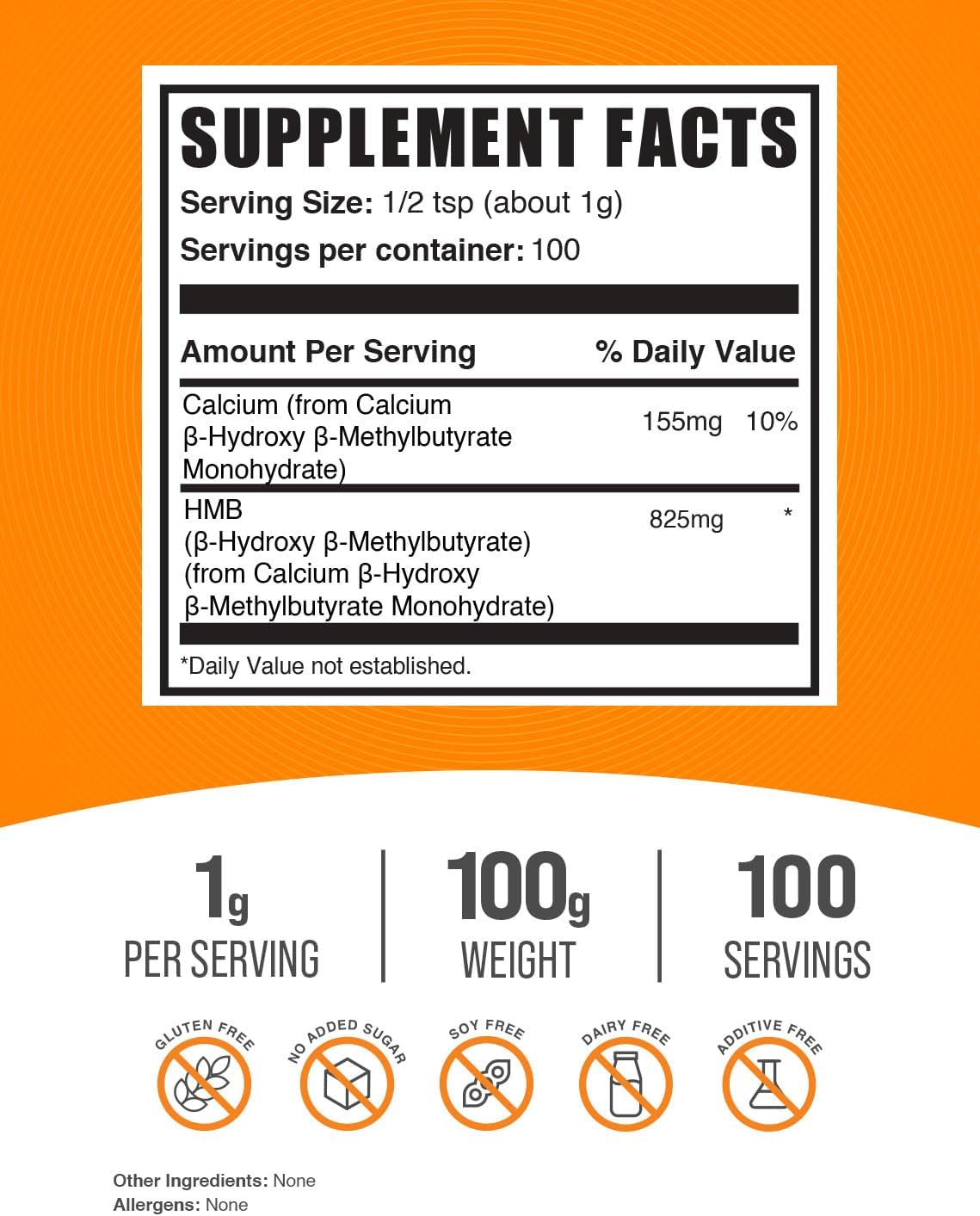 پودر HMB BulkSupplements، 100 گرم