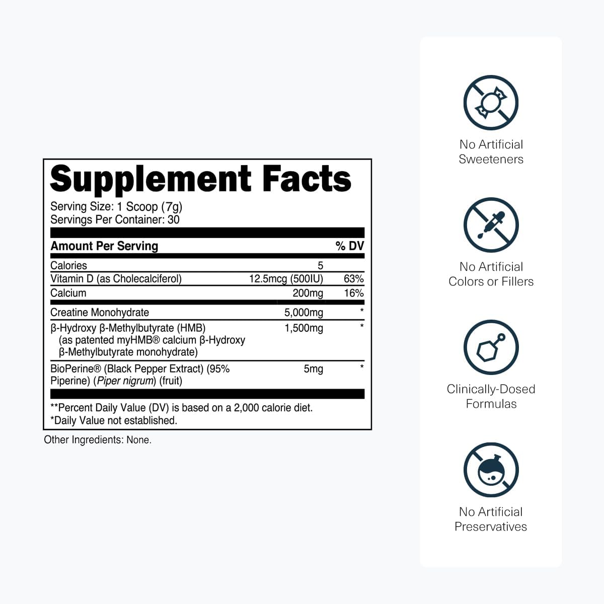 پودر کراتین و HMB Transparent Labs مدل Creatine HMB، 30 وعده، بدون طعم