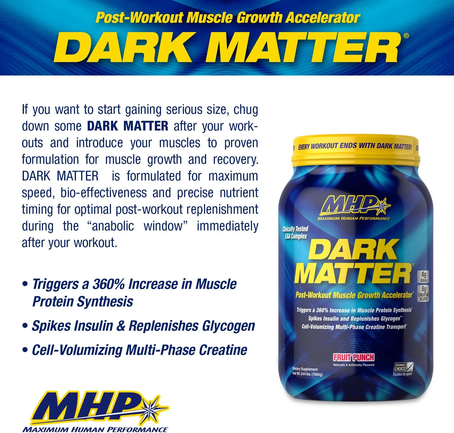 مکمل ریکاوری بعد از تمرین Maximum Human Performance مدل Dark Matter، 20 وعده