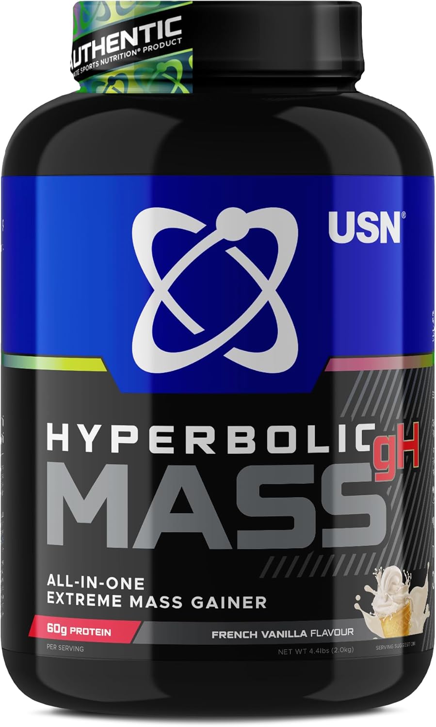 پودر گینر USN مدل Hyperbolic Mass، 2 کیلوگرم، طعم وانیل