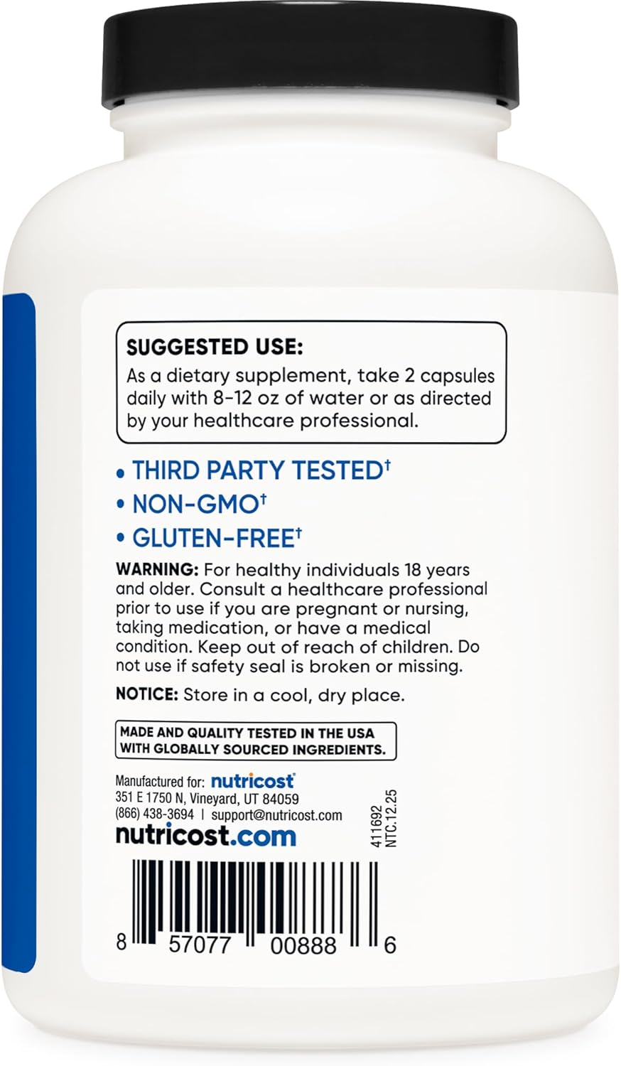 کپسول HMB Nutricost، 120 وعده، 240 کپسول