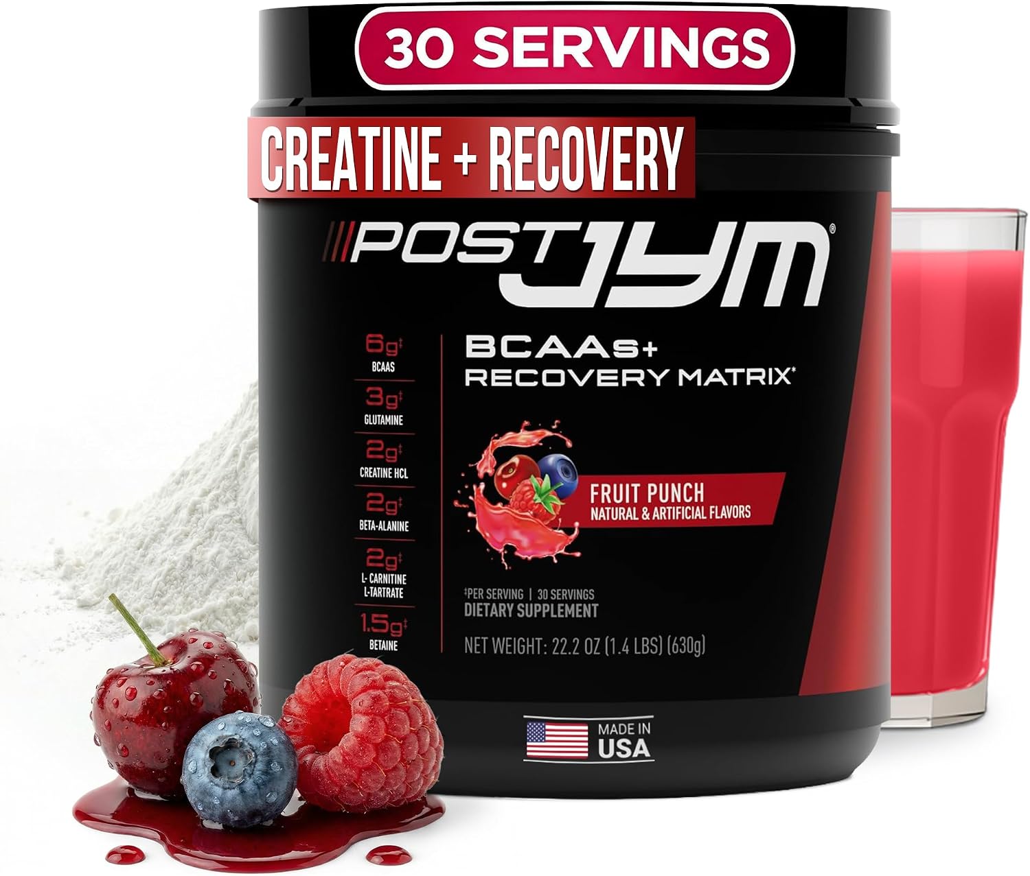 مکمل ریکاوری بعد از تمرین JYM Supplement Science مدل Post Active Matrix، 30 وعده، طعم پانچ میوه
