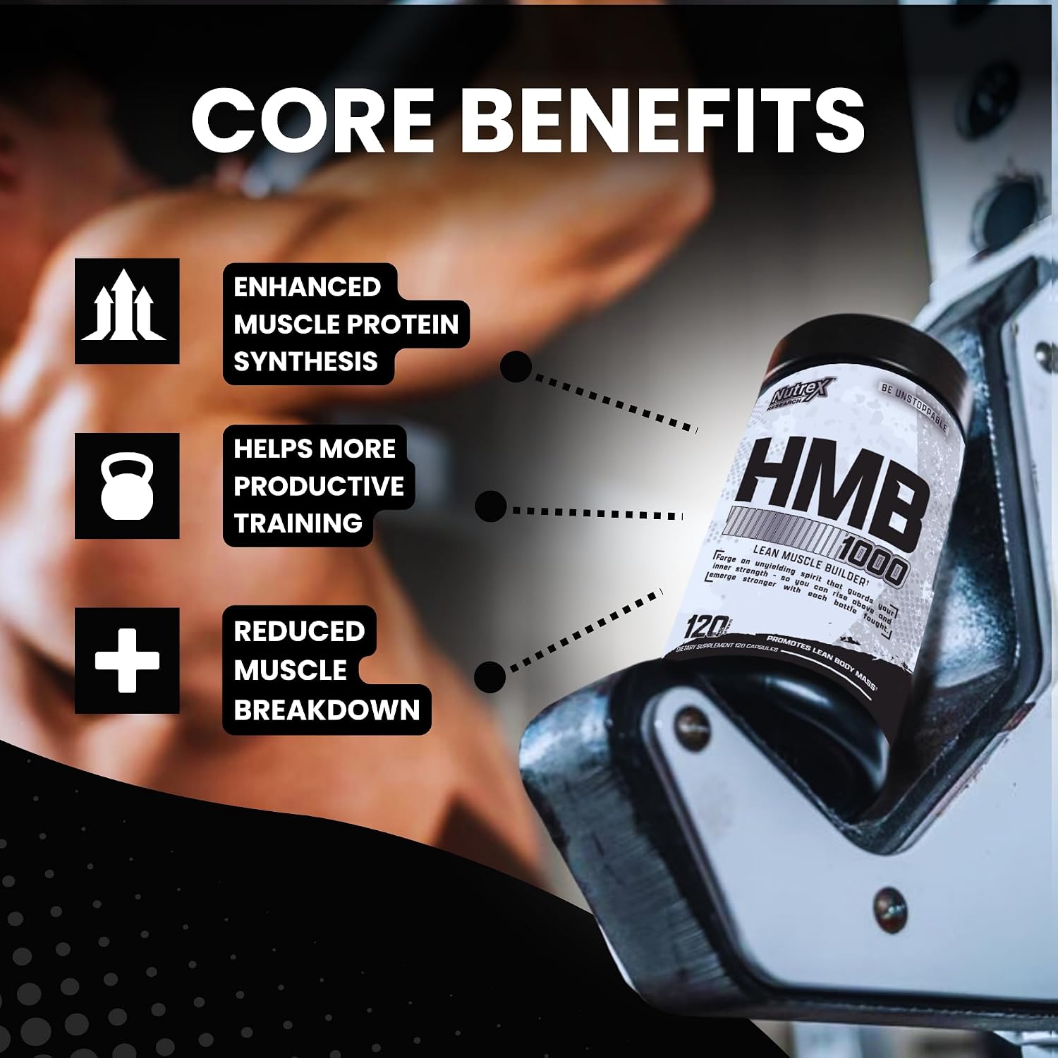 کپسول HMB Nutrex Research مدل HMB 1000، 1000 میلی‌گرم HMB، 120 کپسول
