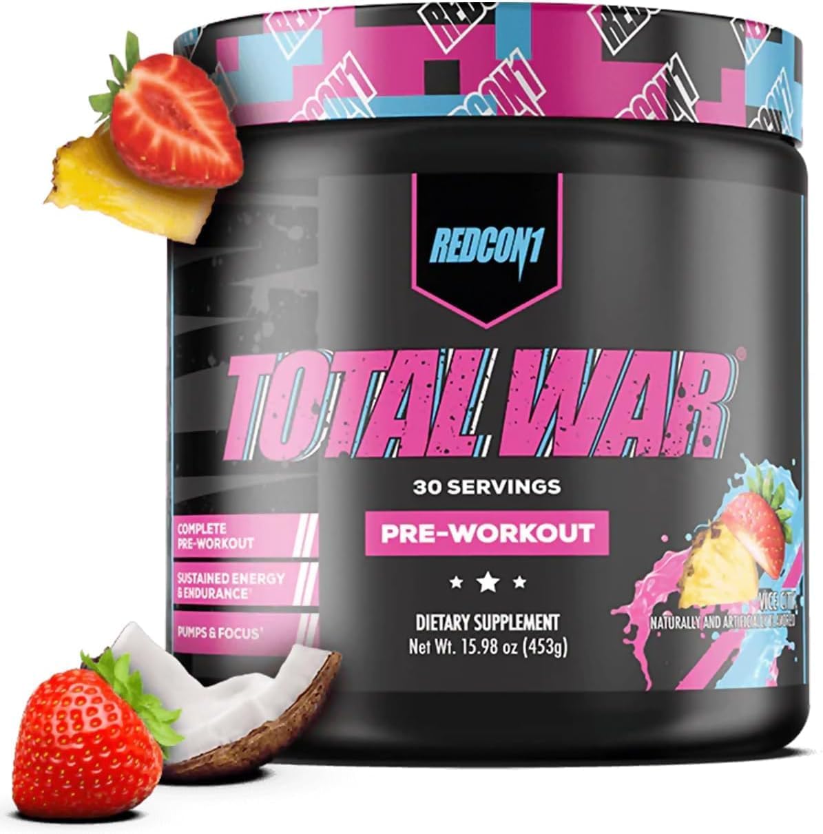 پودر پری‌ورک‌اوت Redcon1 مدل Total War، 30 وعده، طعم وایس سیتی