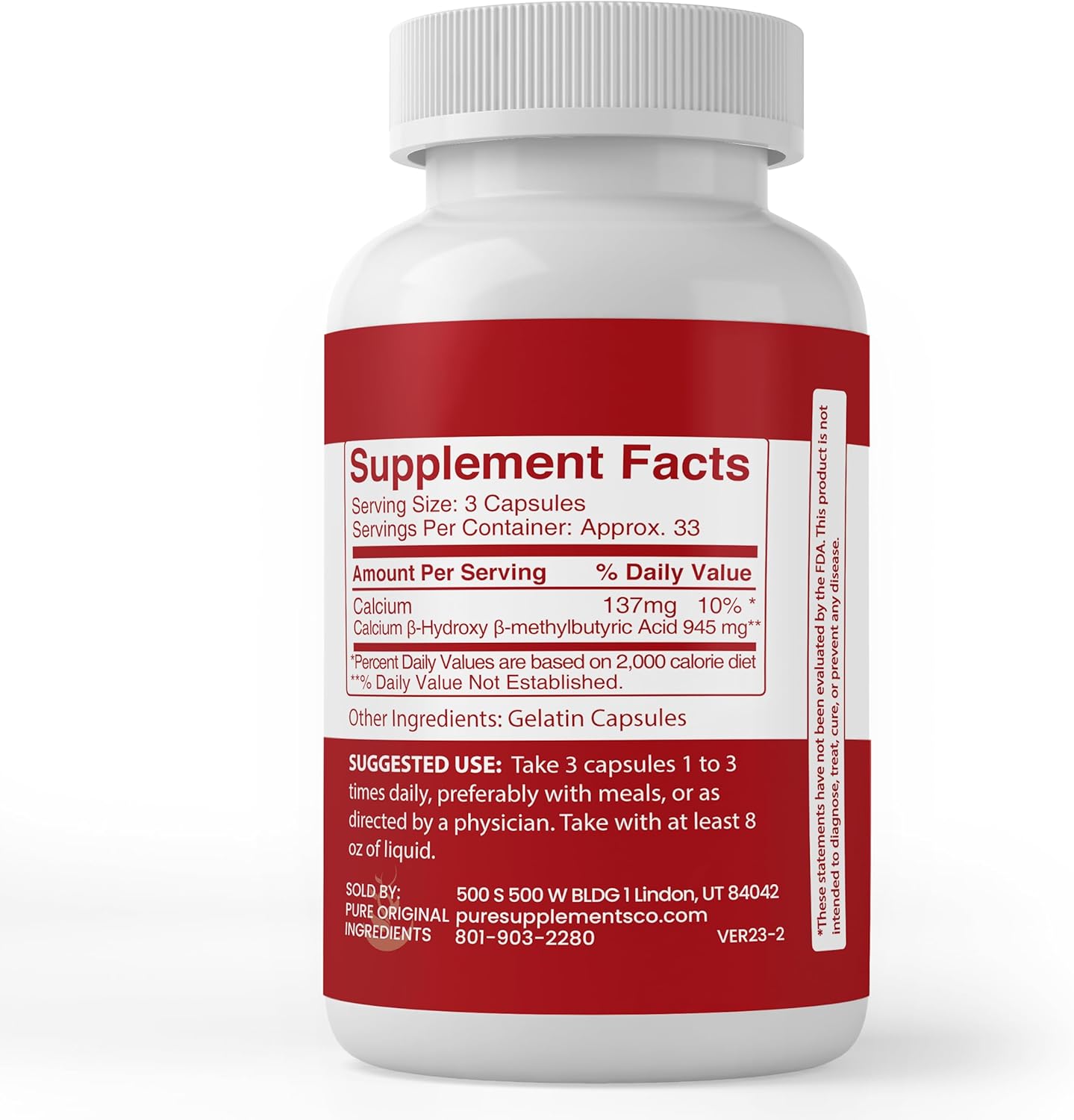 کپسول HMB Pure Original Ingredients، 100 کپسول