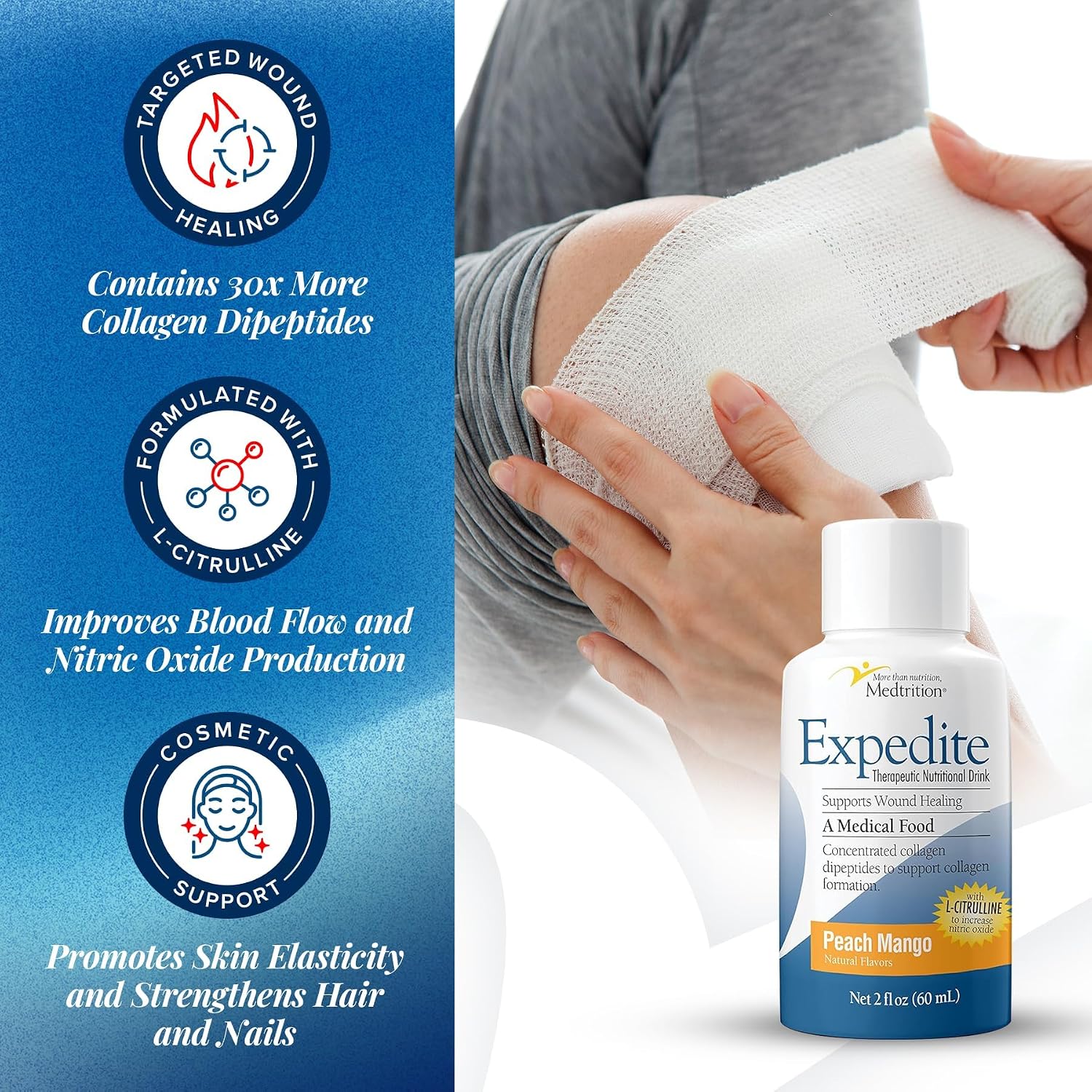پودر تغذیه درمانی Medtrition مدل Expedite Liquid Collagen، 24 بسته، 24 بطری