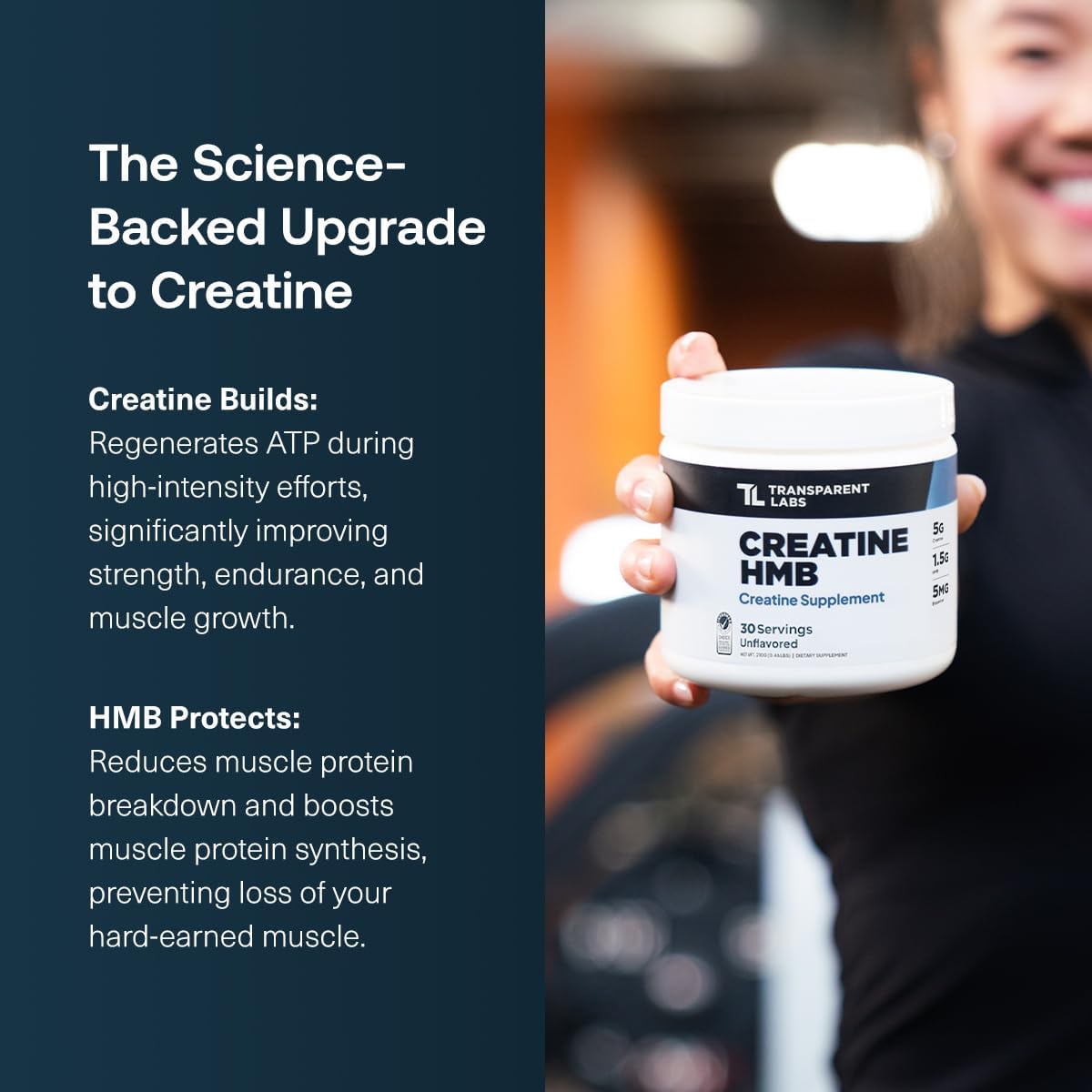 پودر کراتین و HMB Transparent Labs مدل Creatine HMB، 30 وعده، طعم توت‌فرنگی