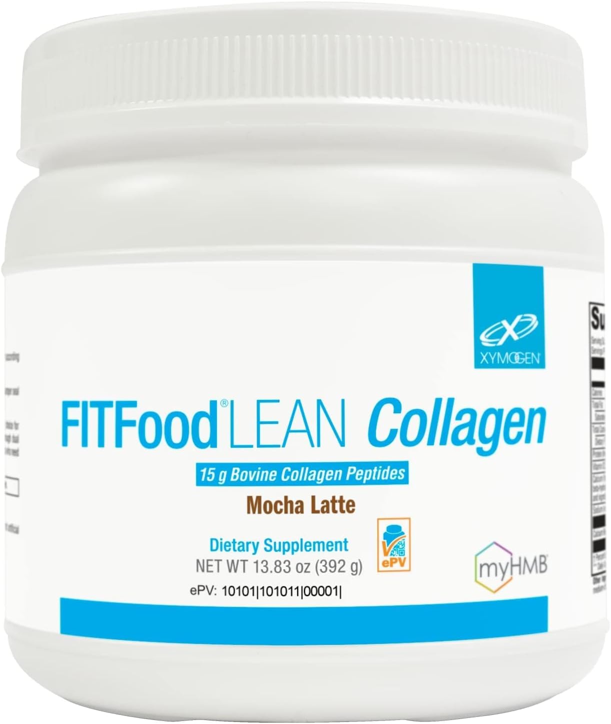 پودر کلاژن و HMB XYMOGEN مدل FIT Food Lean Collagen، 13.83 اونس، طعم موکا لاته