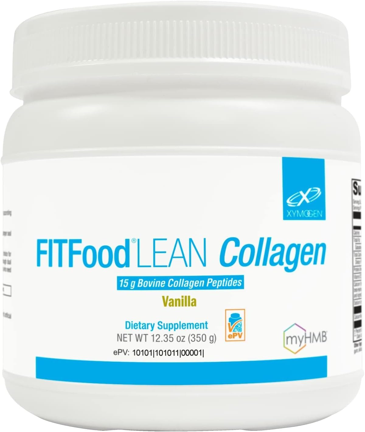 پودر کلاژن و HMB XYMOGEN مدل FIT Food Collagen، 12.35 اونس، طعم وانیل
