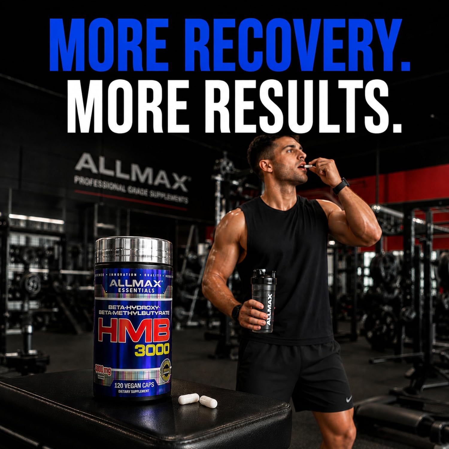 کپسول HMB ALLMAX مدل HMB 3000، 30 وعده، 120 کپسول