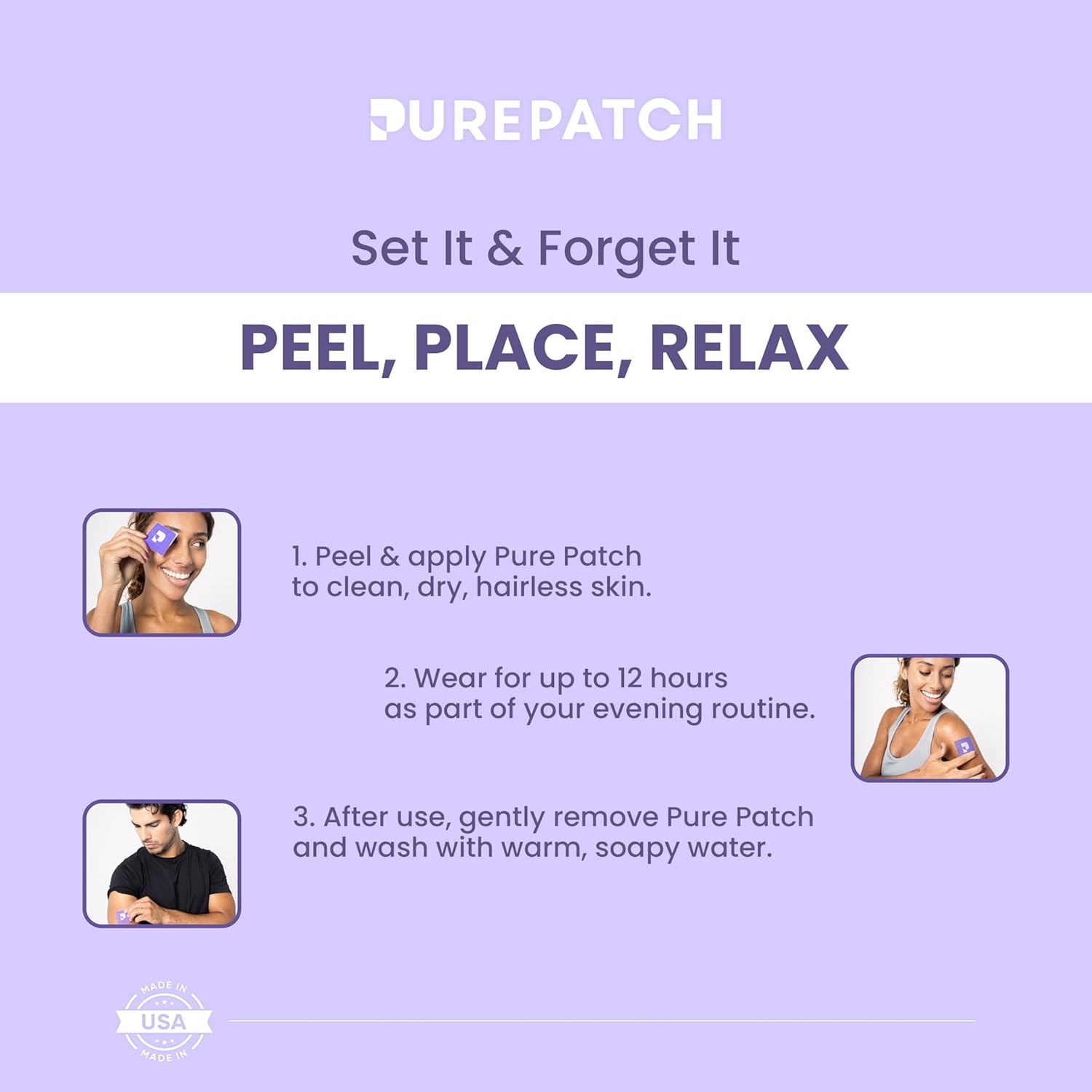 پچ مکمل خواب Pure Patch مدل Sleep Topical Nutrition Patch، 30 بسته