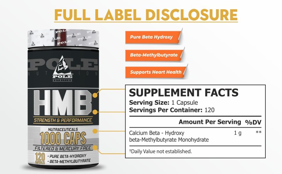 مکمل HMB Pole Nutrition مدل Strength & Performance، 120 وعده