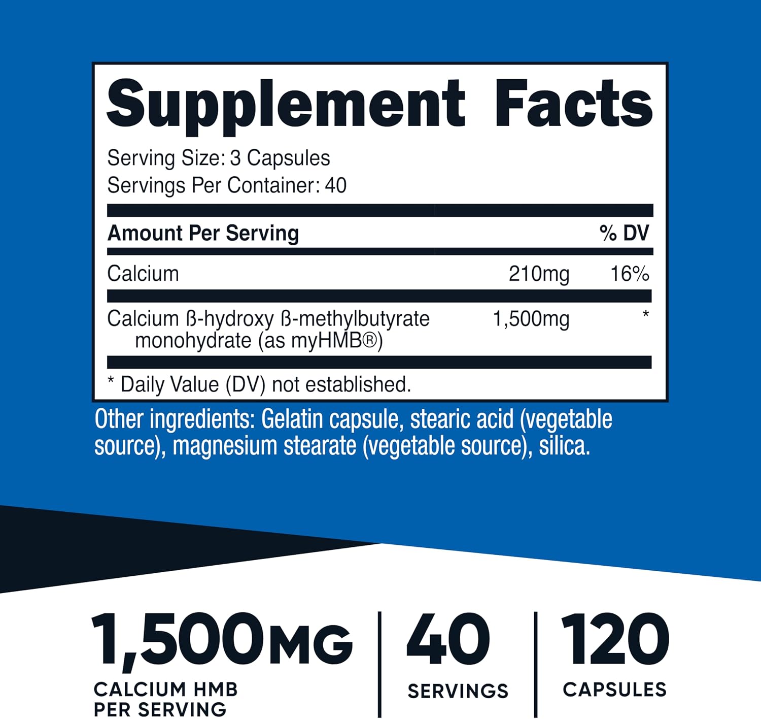 کپسول HMB Nutricost، 40 وعده، 120 کپسول