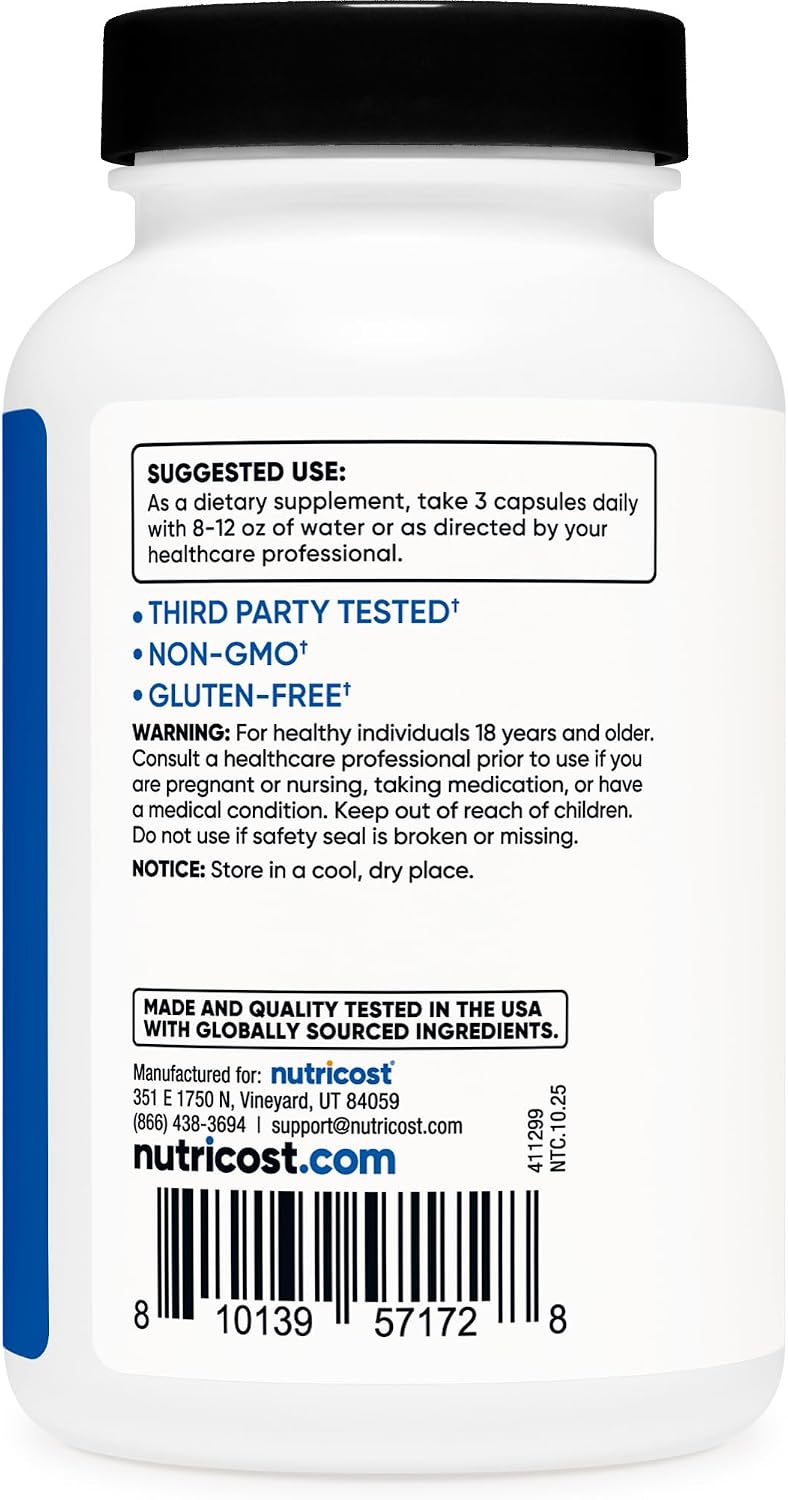 کپسول HMB Nutricost، 40 وعده، 120 کپسول