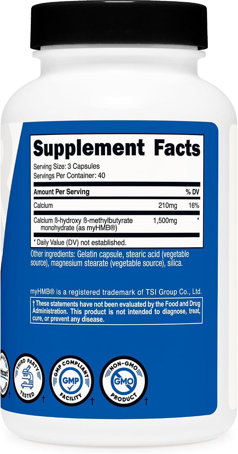 کپسول HMB Nutricost، 40 وعده، 120 کپسول
