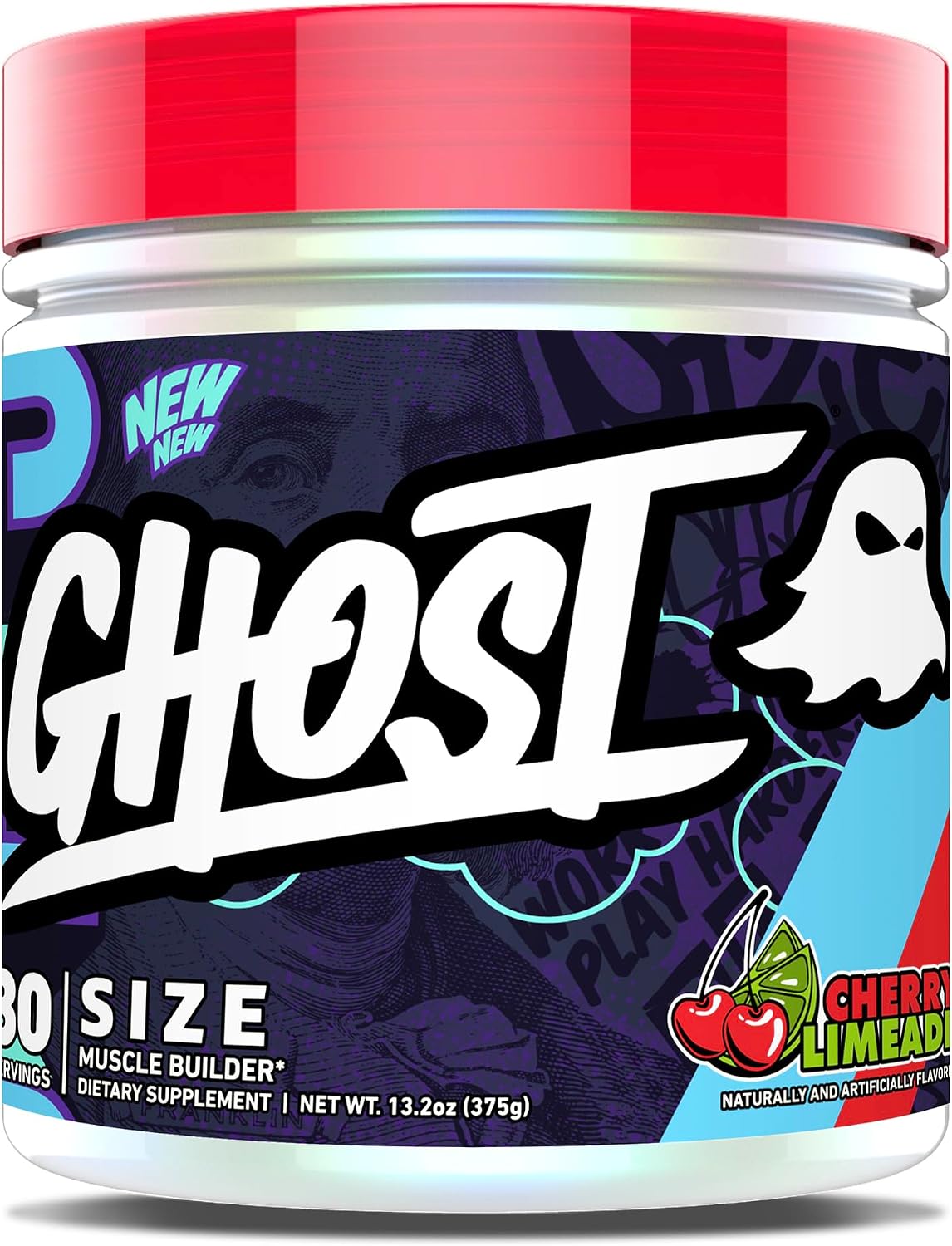 مکمل عضله‌ساز GHOST، 30 وعده، طعم لیموناد آلبالو