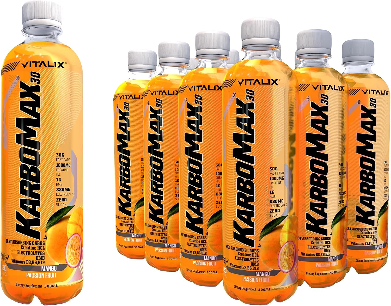 نوشیدنی کربوهیدرات و HMB Vitalix مدل KarboMax 30، 500 میلی‌لیتر، 12 بسته