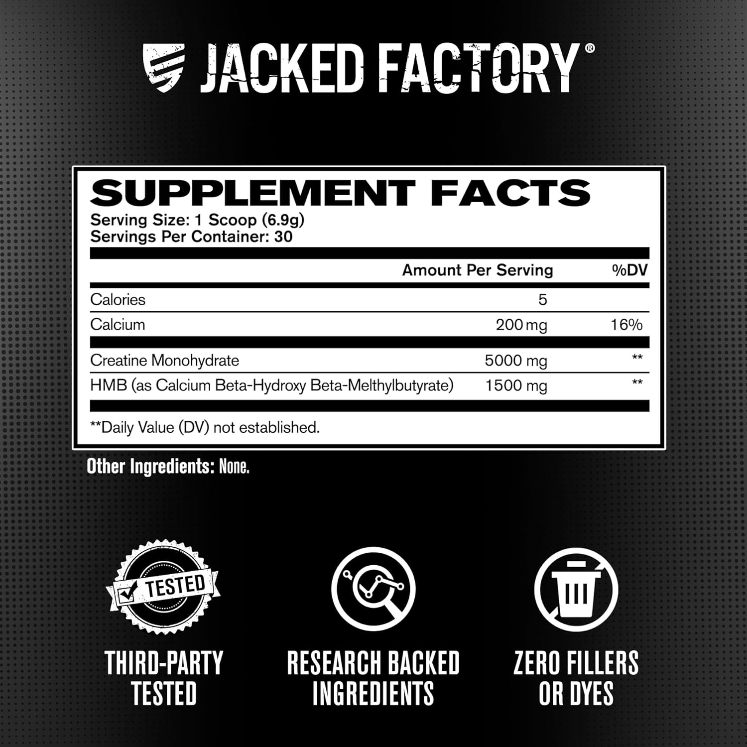 پودر کراتین و HMB Jacked Factory، 30 وعده، بدون طعم