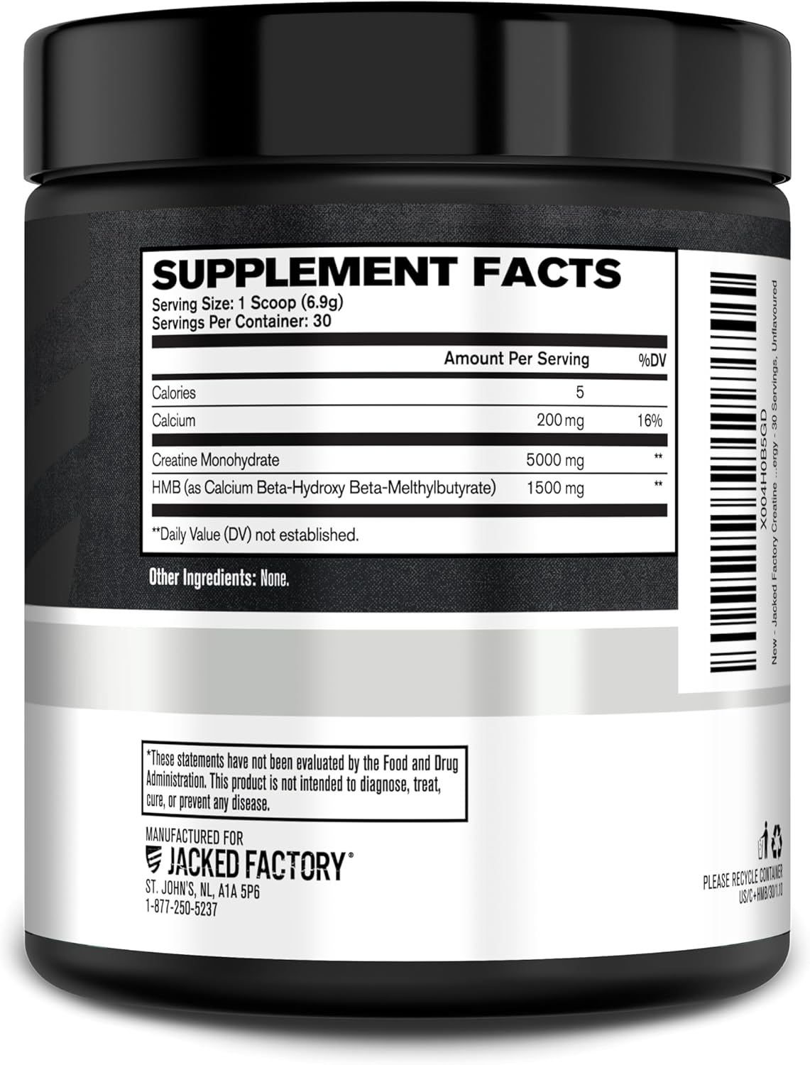 پودر کراتین و HMB Jacked Factory، 30 وعده، بدون طعم