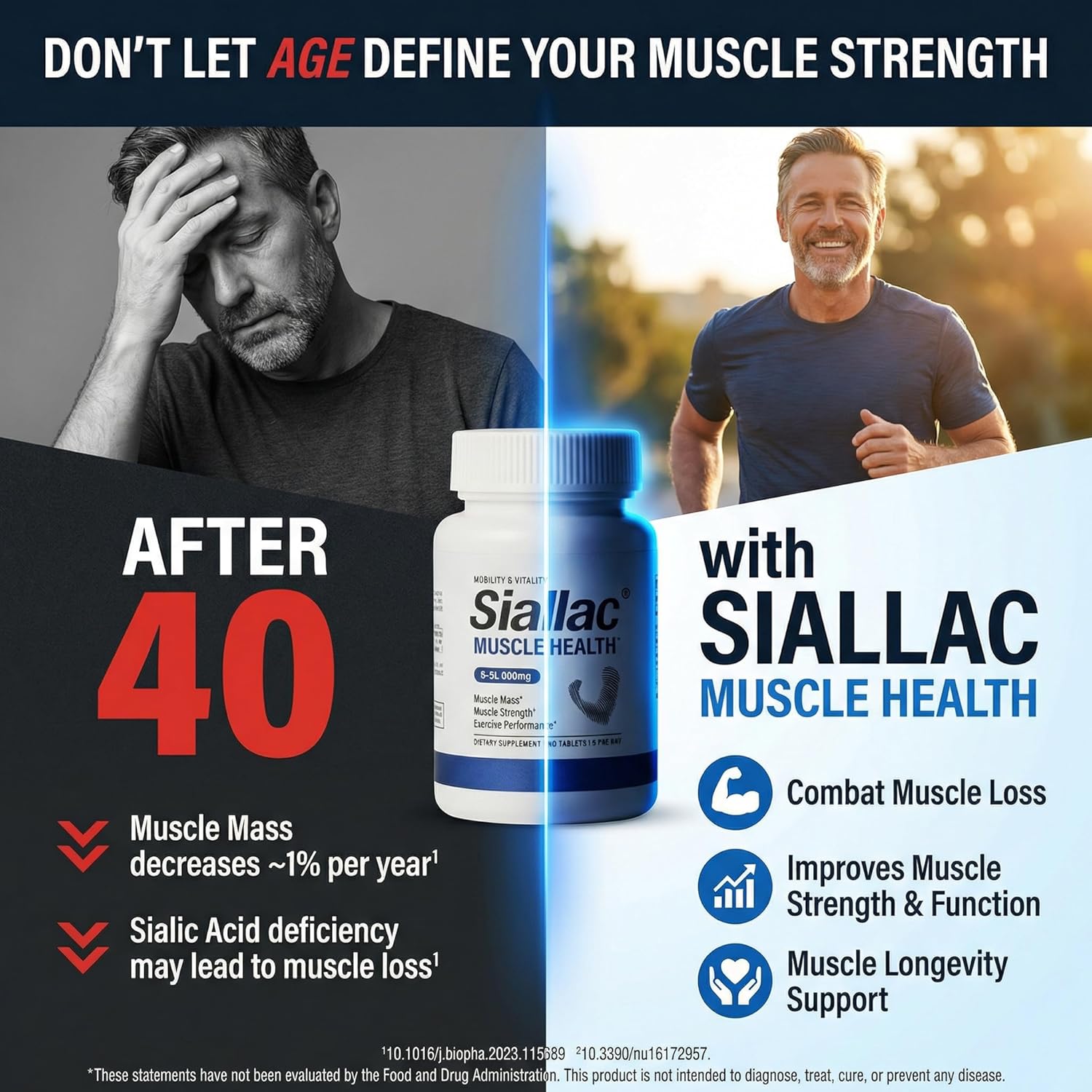 مکمل ورزشی SIALLAC مدل Muscle Health، 90 قرص